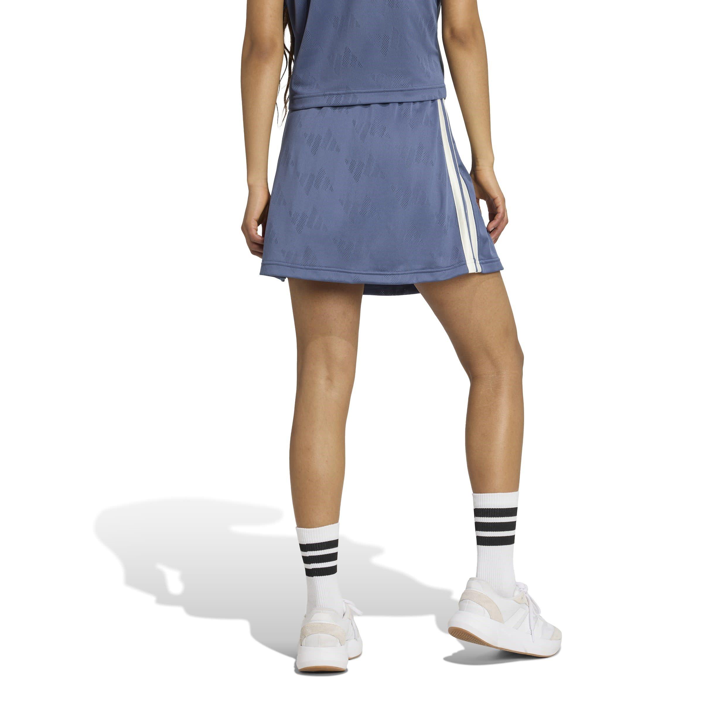 PrelovedInk/Wht - adidas - Stadium 3-Stripes Womens Tennis Inspired Jacquard Skirt With Short - 3