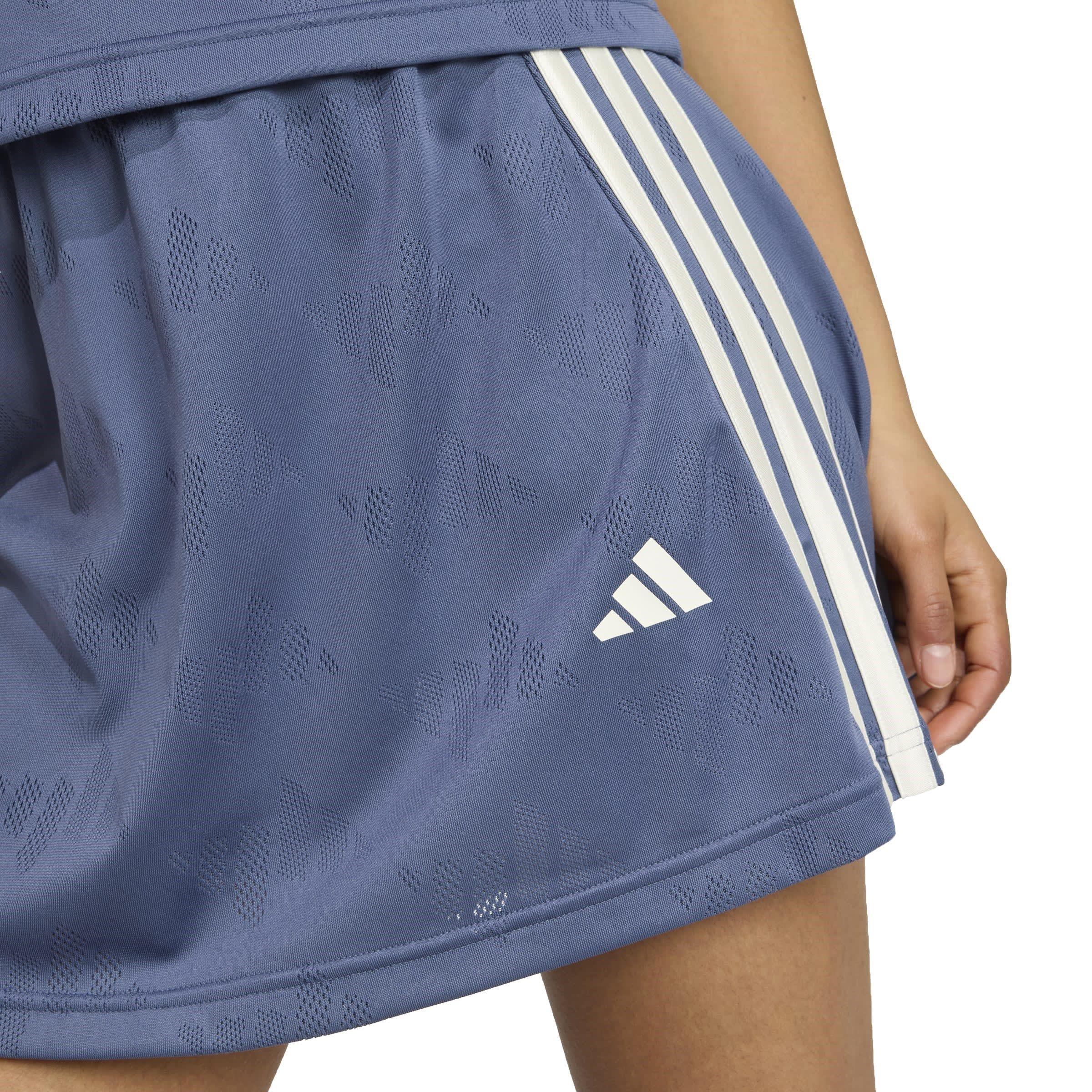 PrelovedInk/Wht - adidas - Stadium 3-Stripes Womens Tennis Inspired Jacquard Skirt With Short - 5