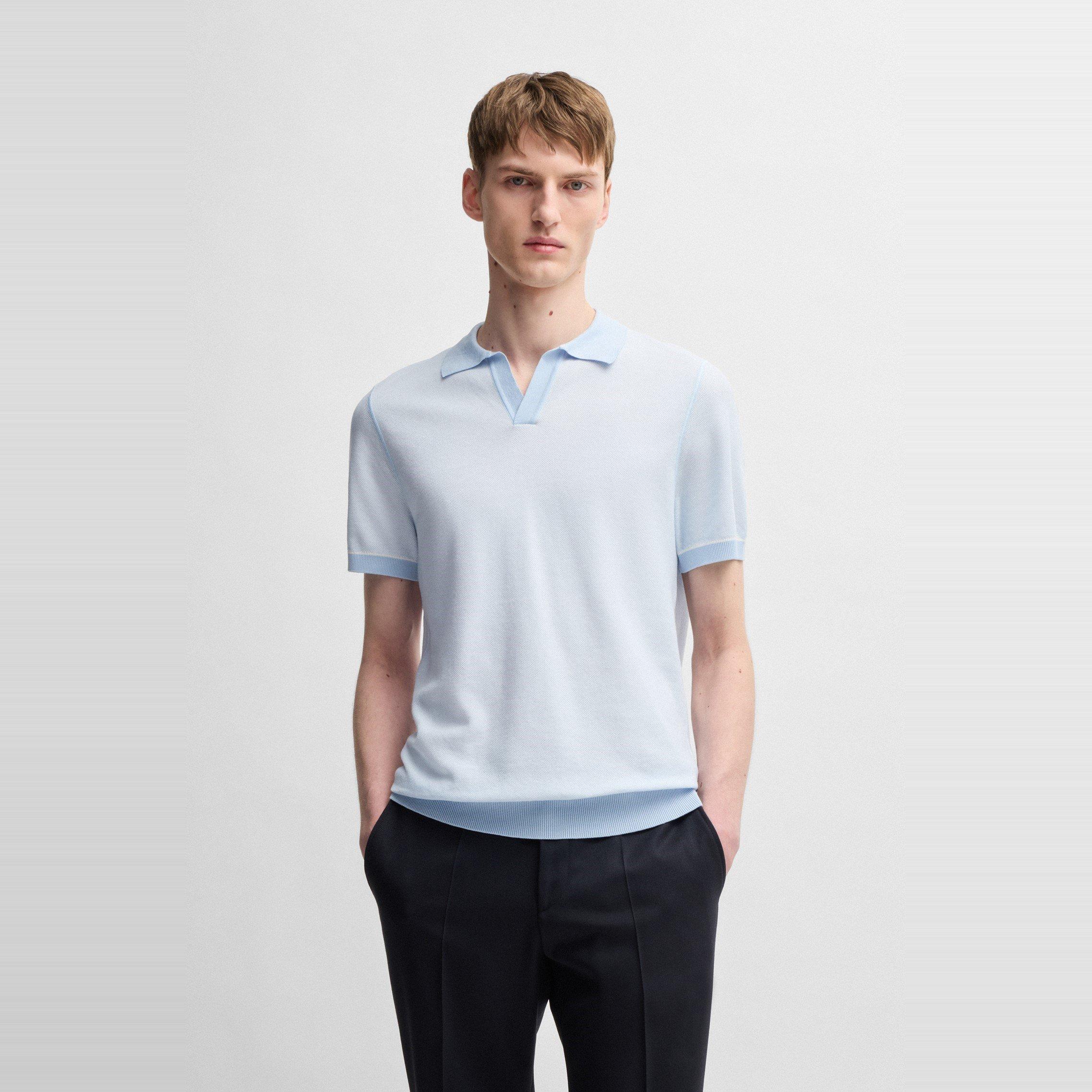 Lt Pas Blue 450 - Boss - Men's HJianluca Knitted Polo Shirt - 2