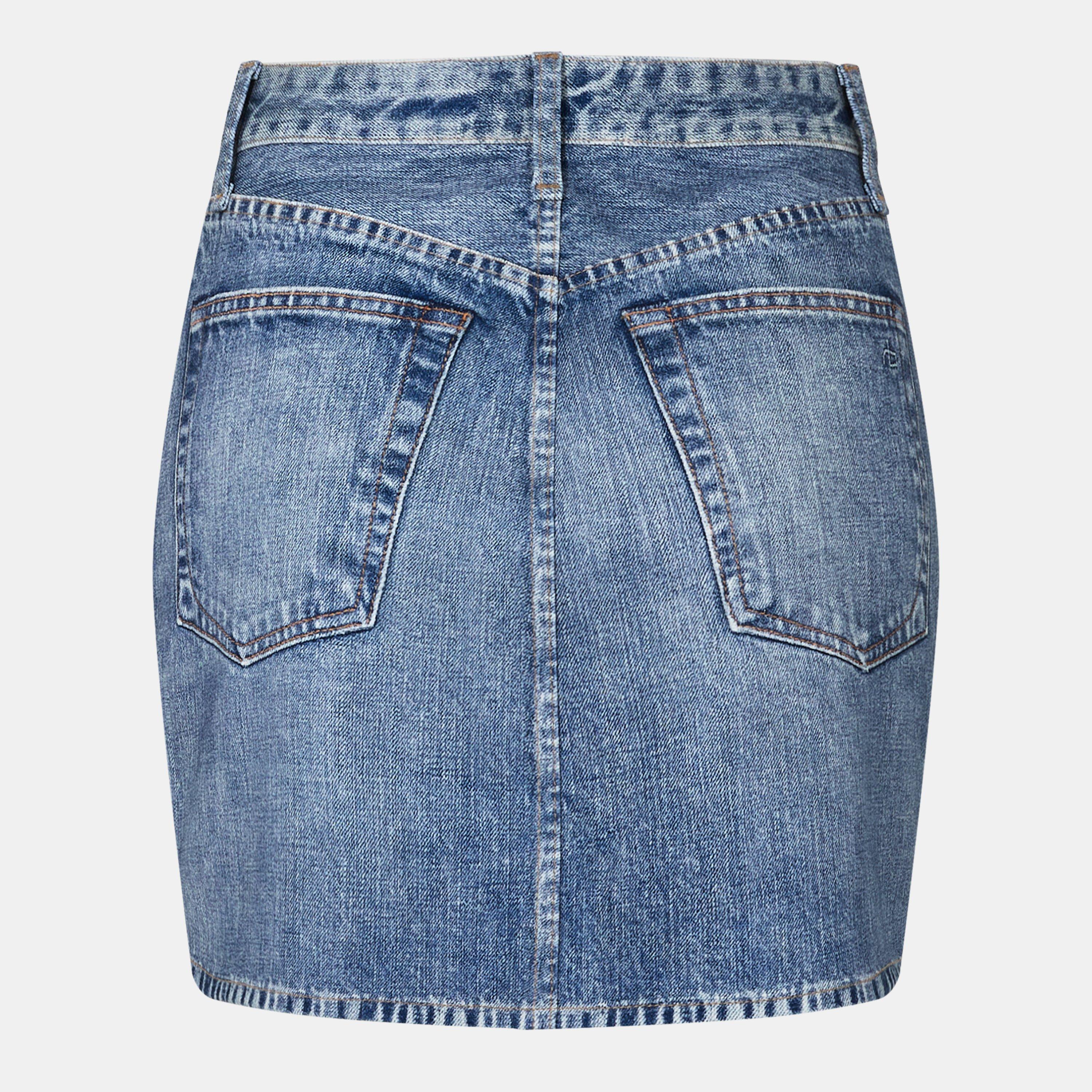 scrlt - Rag and Bone - Women's Mini Stretch Traditional Wash Denim Skirt - 2