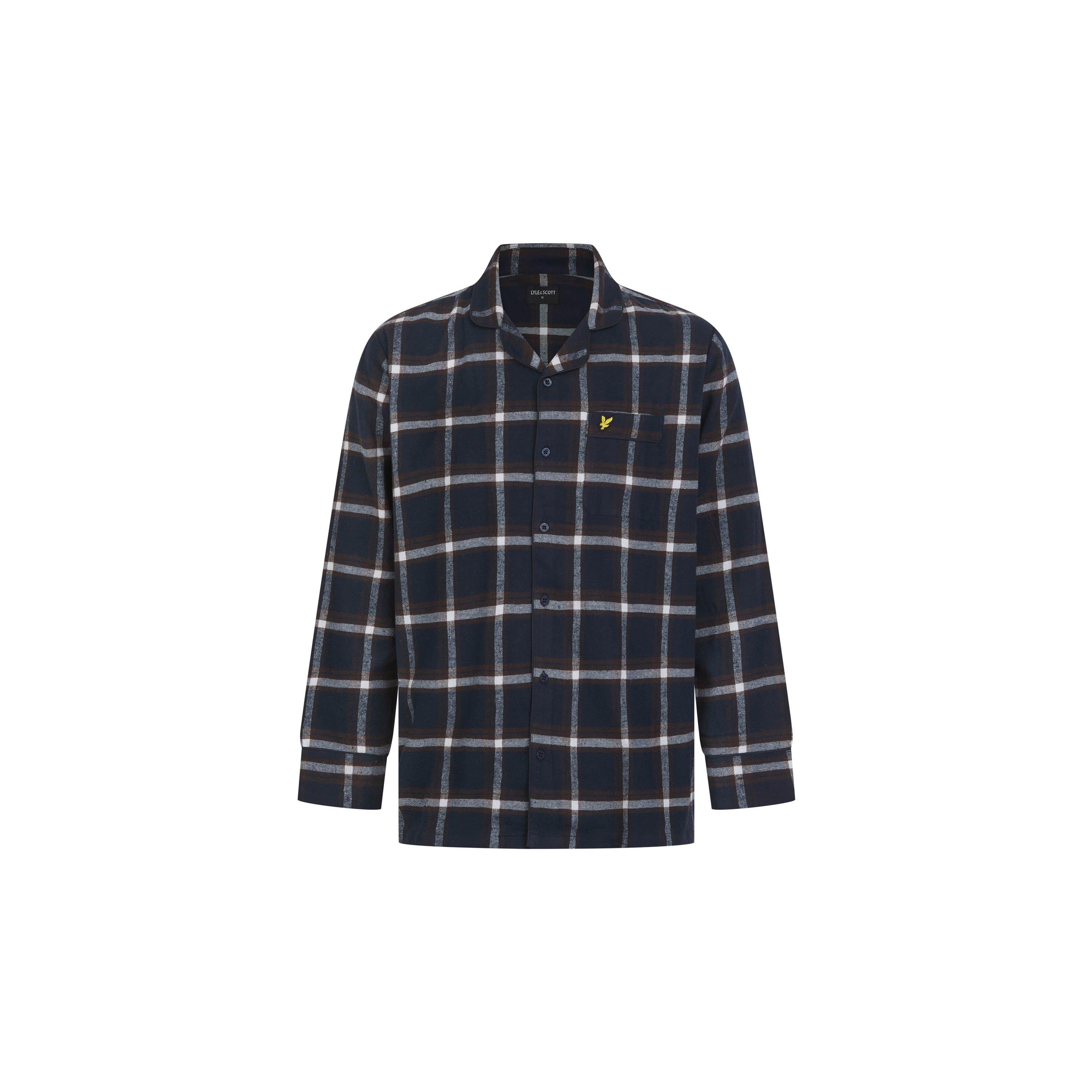 Peacoat/Brown - Lyle and Scott - Men's Flannel Long-Sleeve Pyjama Sets - 2