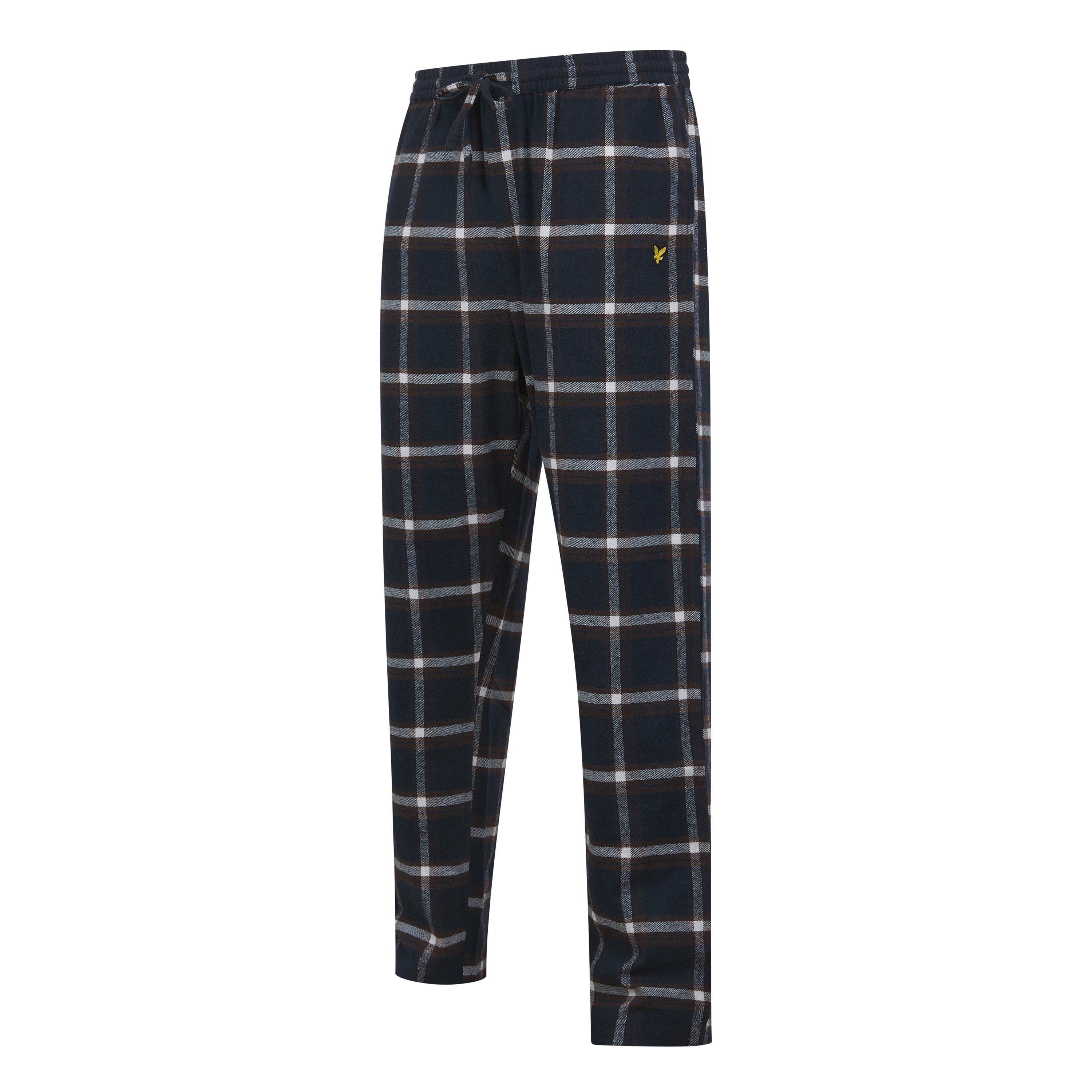 Peacoat/Brown - Lyle and Scott - Men's Flannel Long-Sleeve Pyjama Sets - 4