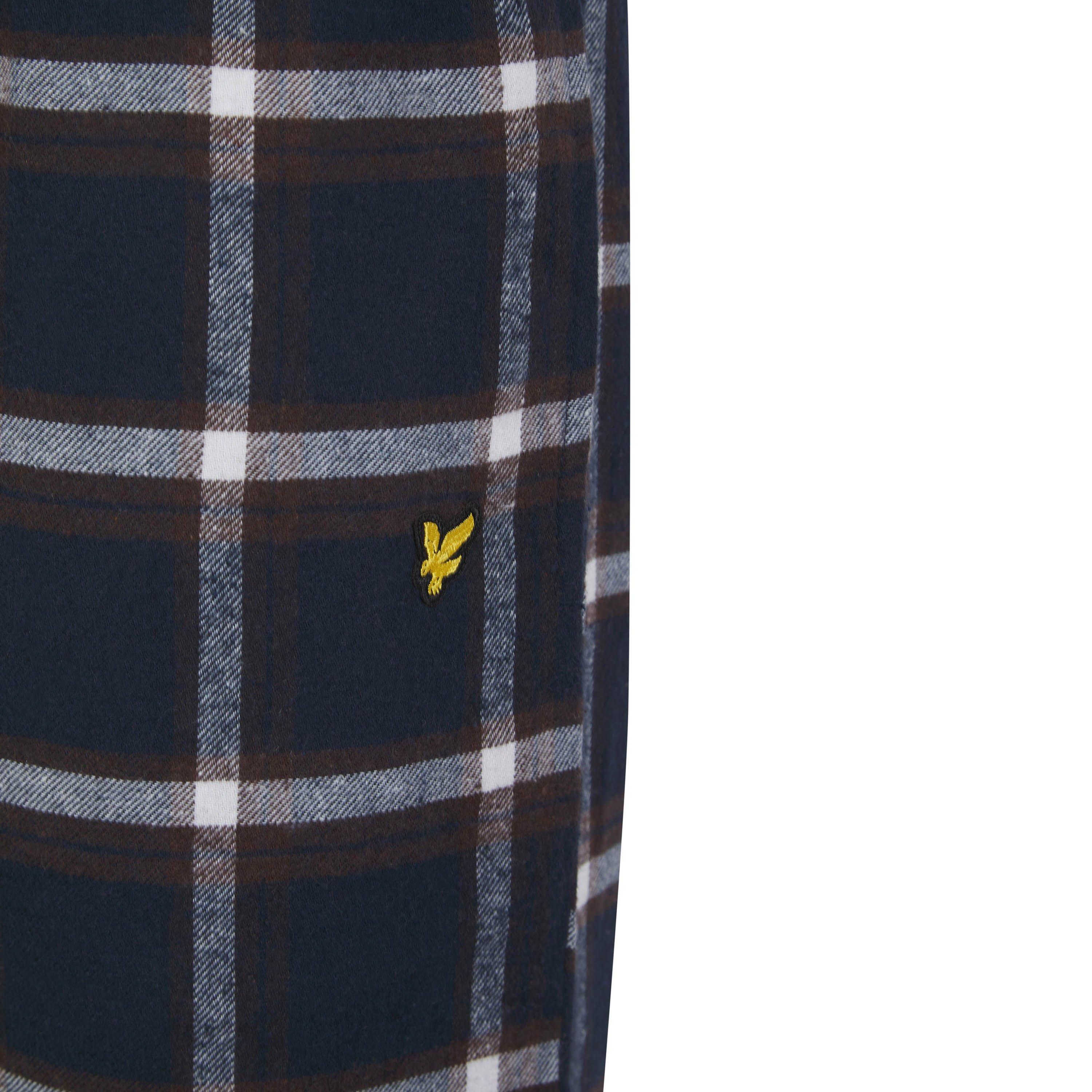 Peacoat/Brown - Lyle and Scott - Men's Flannel Long-Sleeve Pyjama Sets - 5