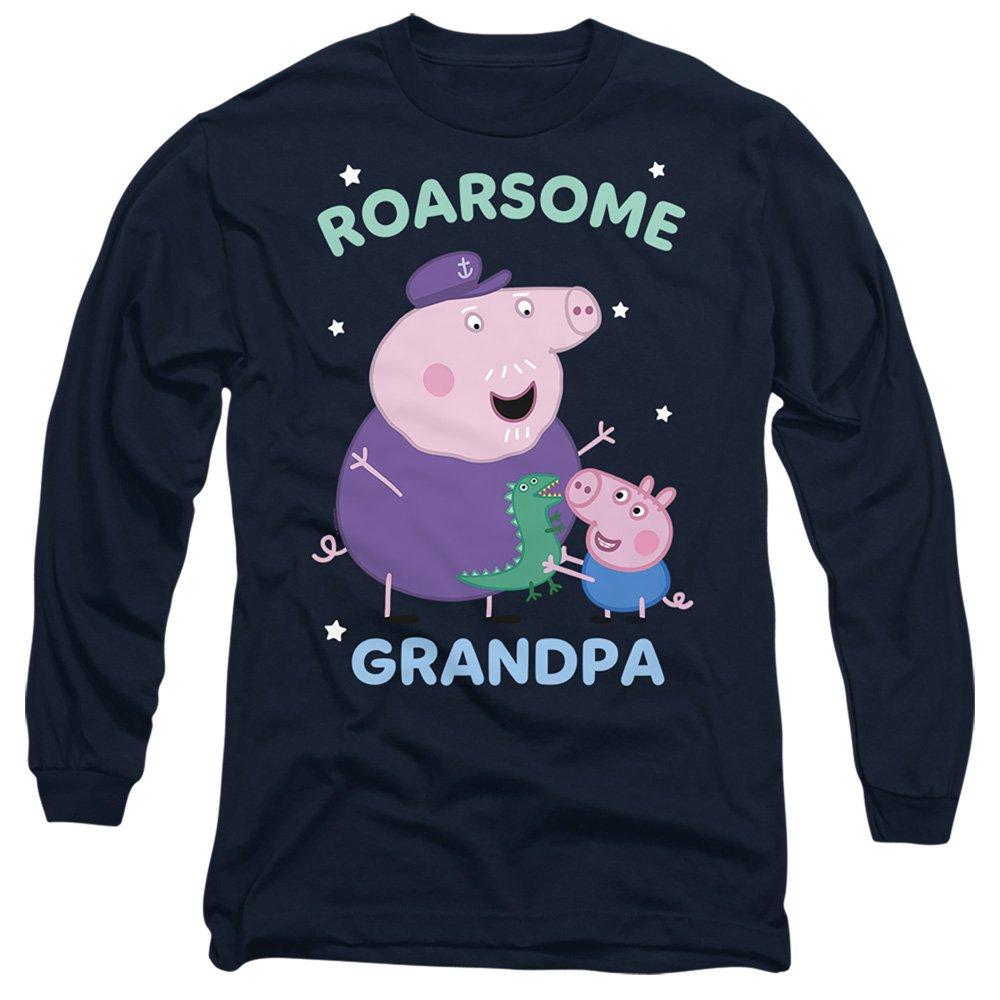 Navy - Hasbro - Peppa Pig Roarsome Grandpa Pig Long Sleeve T Shirt - 1
