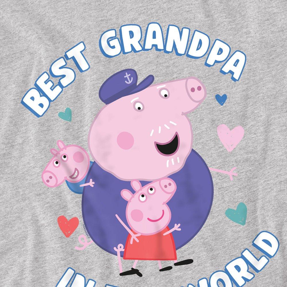 Grey - Hasbro - Peppa Pig Best Grandpa In The World T Shirt Heath - 2
