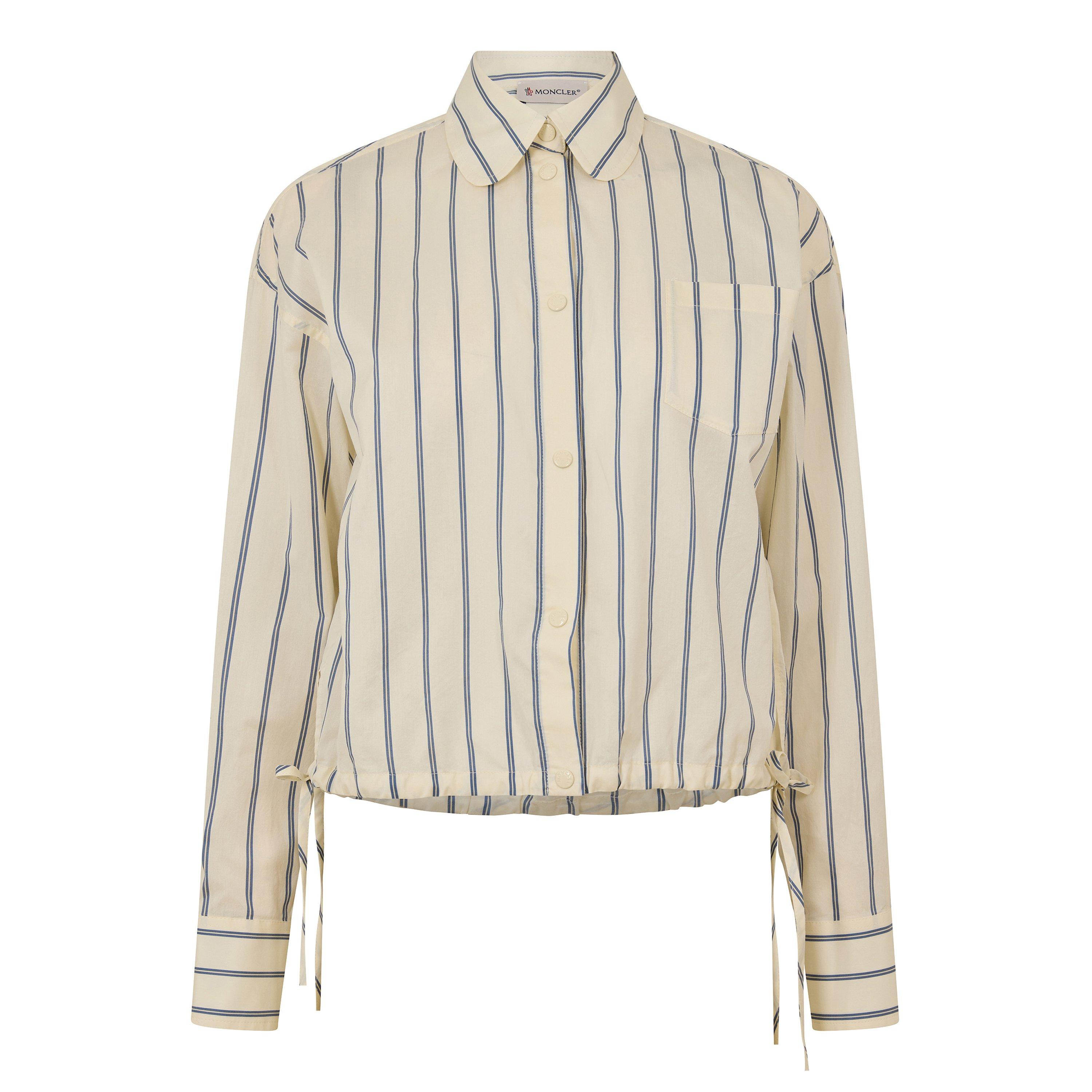 Moncler Women's Long Sleeve Patterned Shirt - White F07 - Size 14 (L)