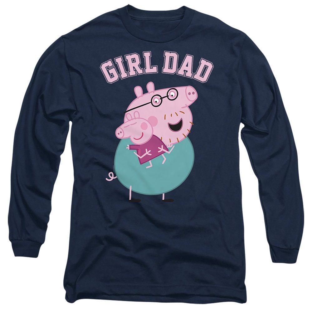 Navy - Hasbro - Peppa Pig Daddy Pig Girl Dad Long Sleeve T Shirt - 1