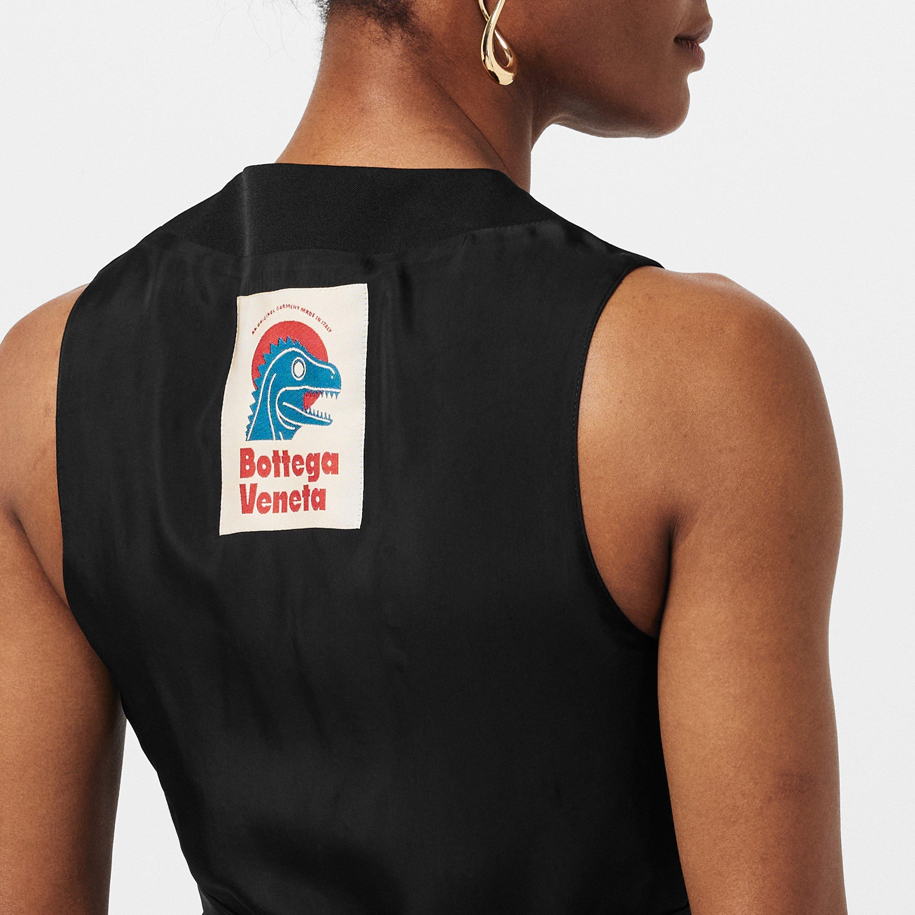 Black - Bottega Veneta - Women's Wool Sleeveless Slim Fit Gilet - 5