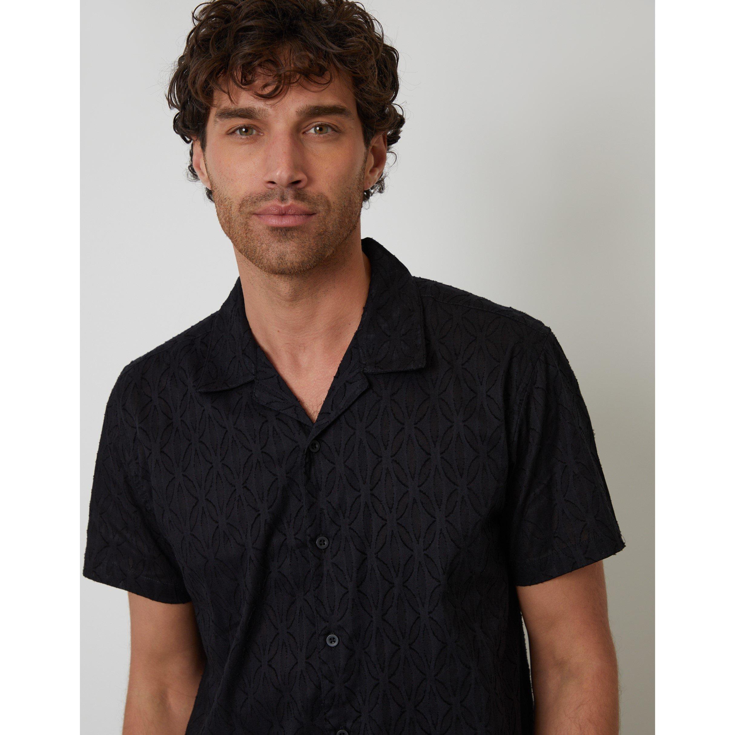  Black - Threadbare - Men's Short-Sleeve Bowling Shirt - 4