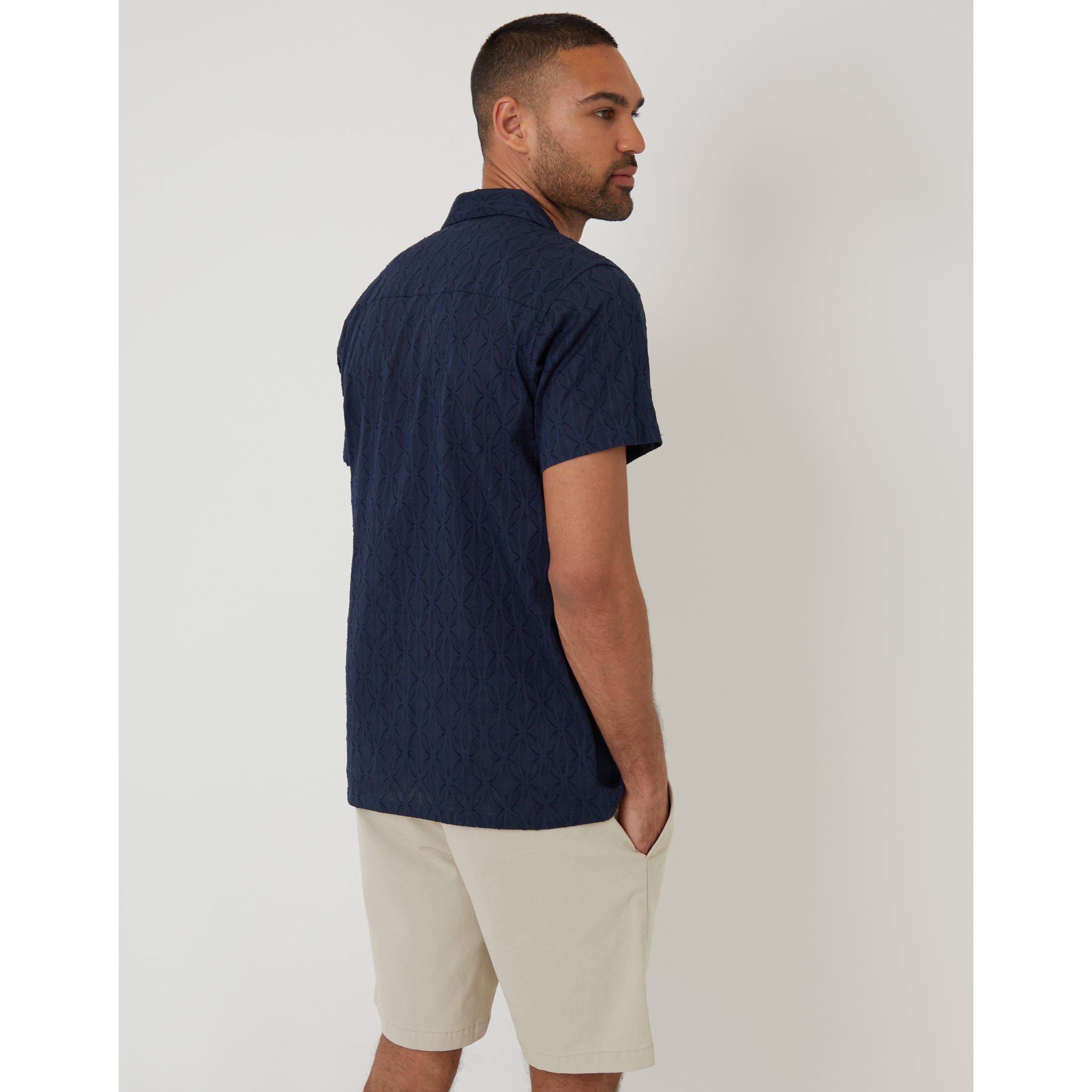  Navy - Threadbare - Short-Sleeve Bowling Shirt - 3