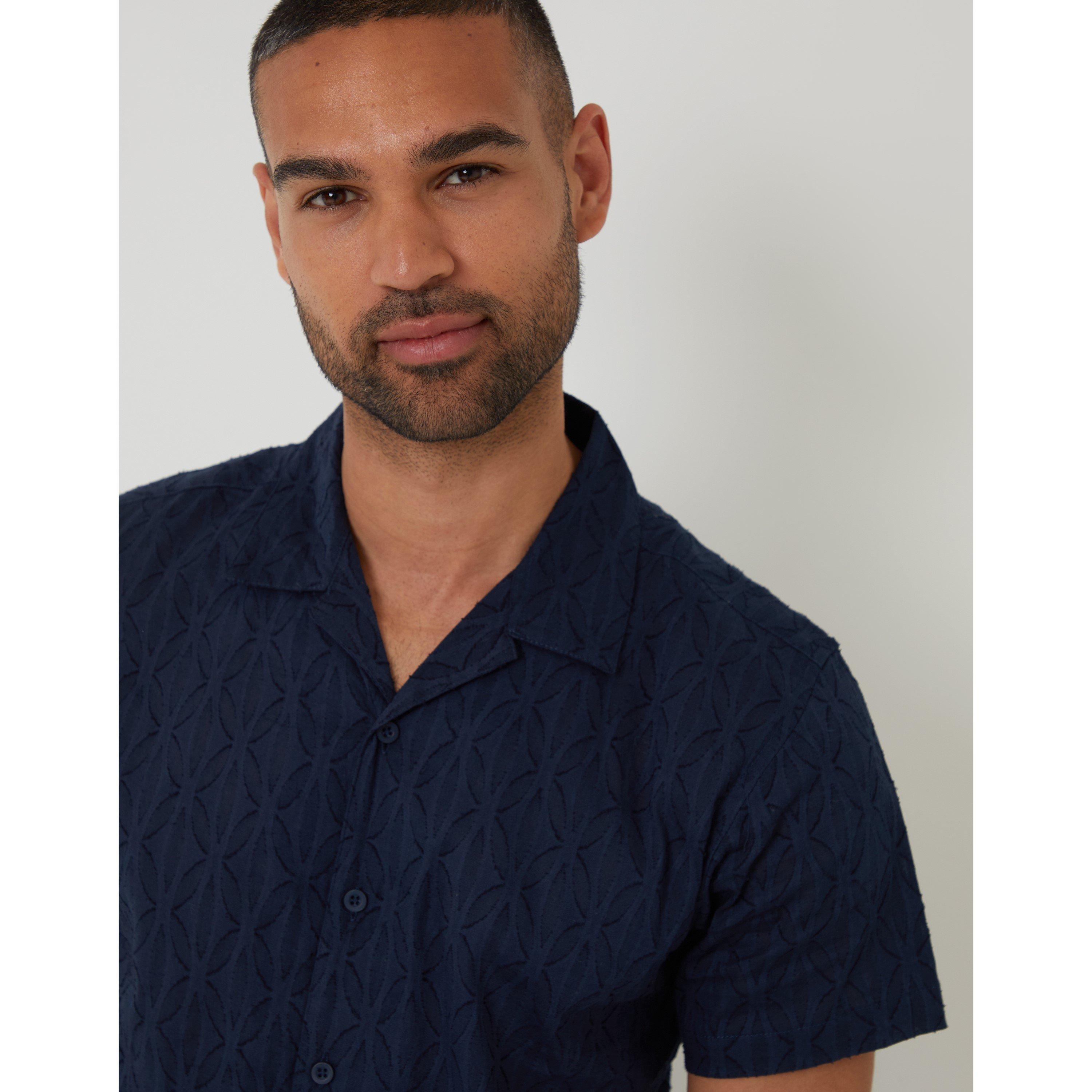  Navy - Threadbare - Short-Sleeve Bowling Shirt - 4