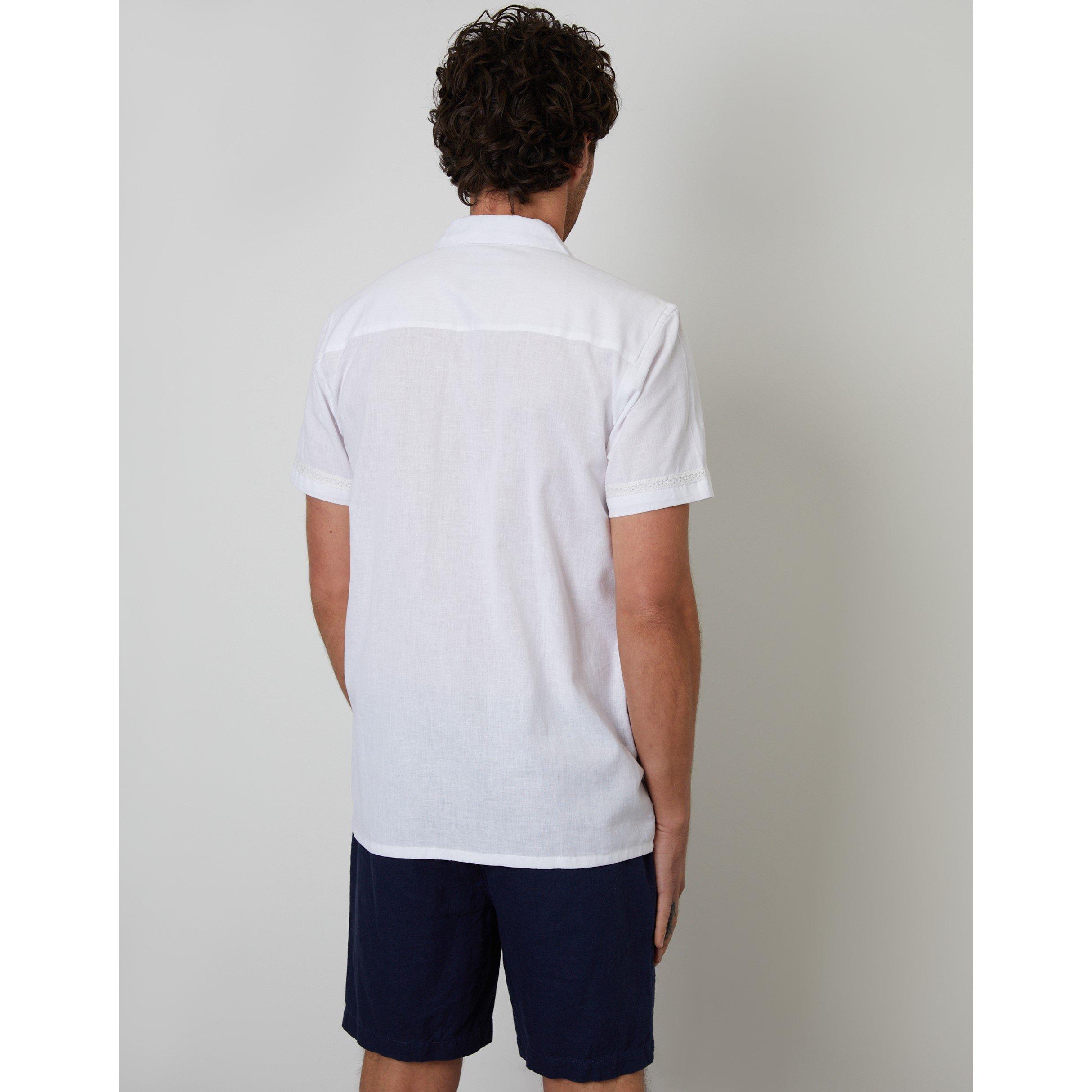  White - Threadbare - Men's Worden Short-Sleeve Bowling Shirt - 3