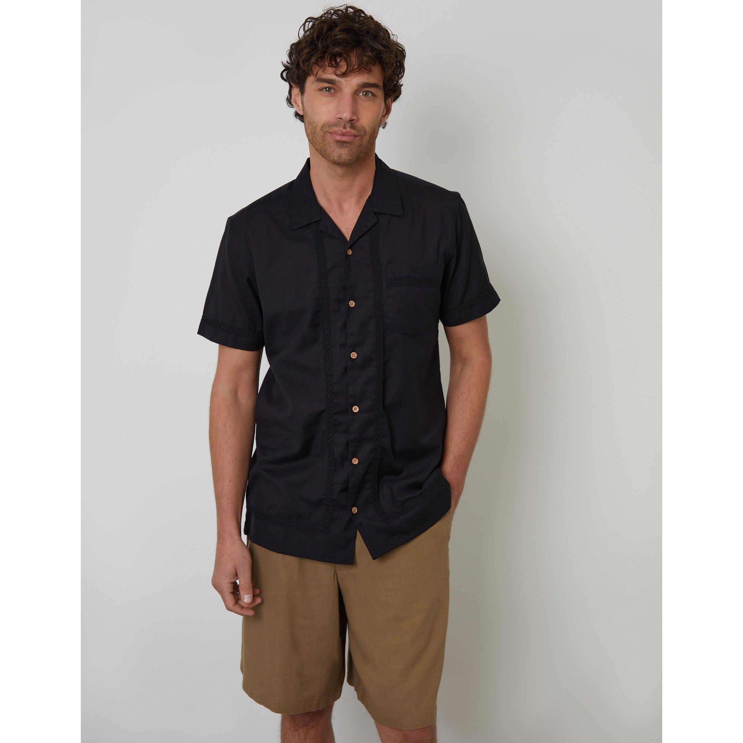 Black - Threadbare - Men's Worden Short-Sleeve Bowling Shirt - 1