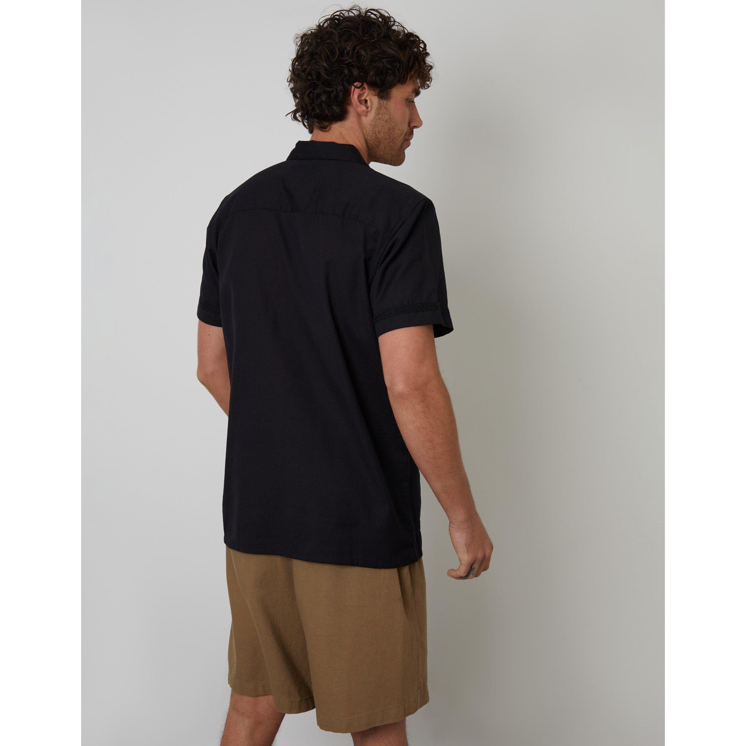  Black - Threadbare - Worden Short-Sleeve Bowling Shirt - 3