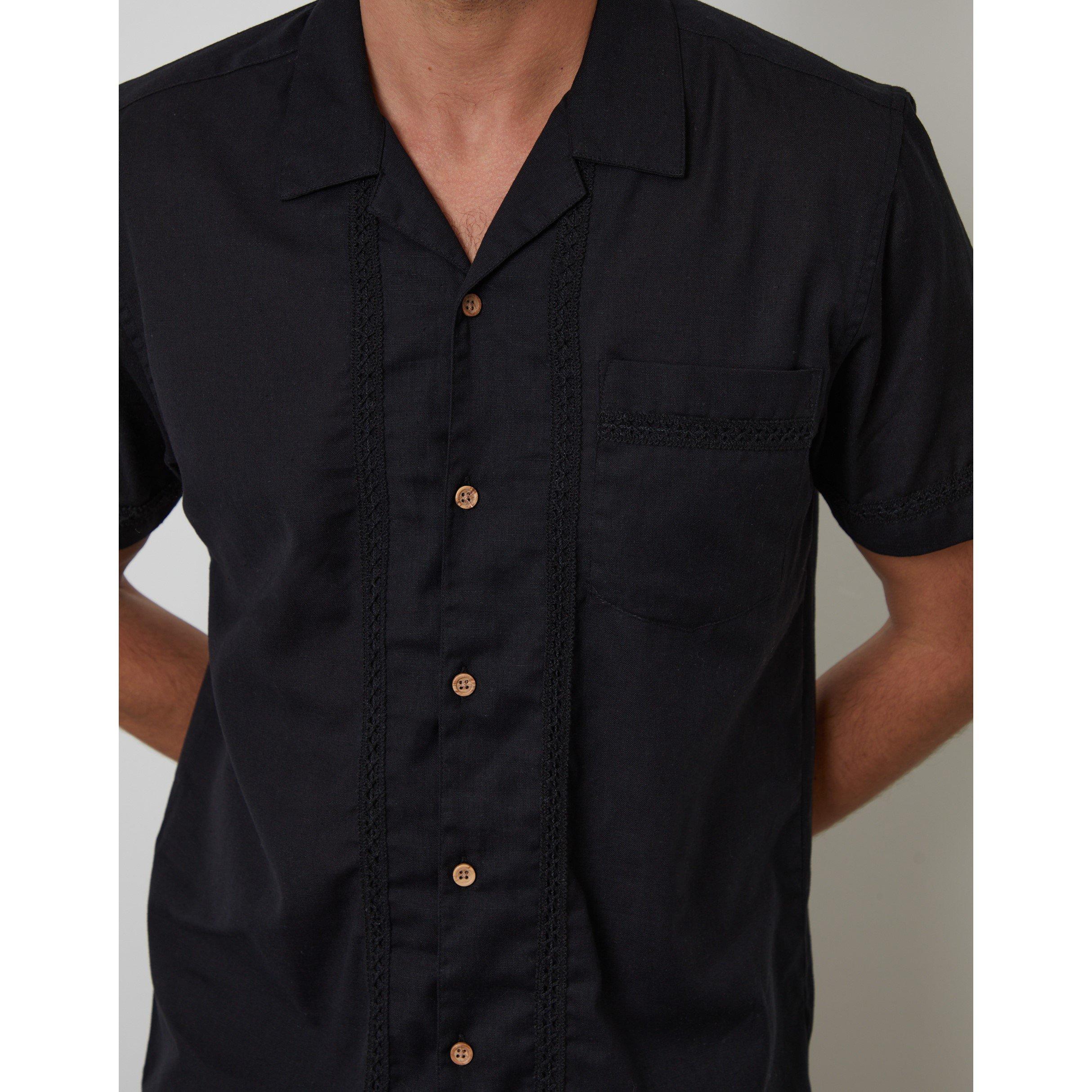  Black - Threadbare - Worden Short-Sleeve Bowling Shirt - 4