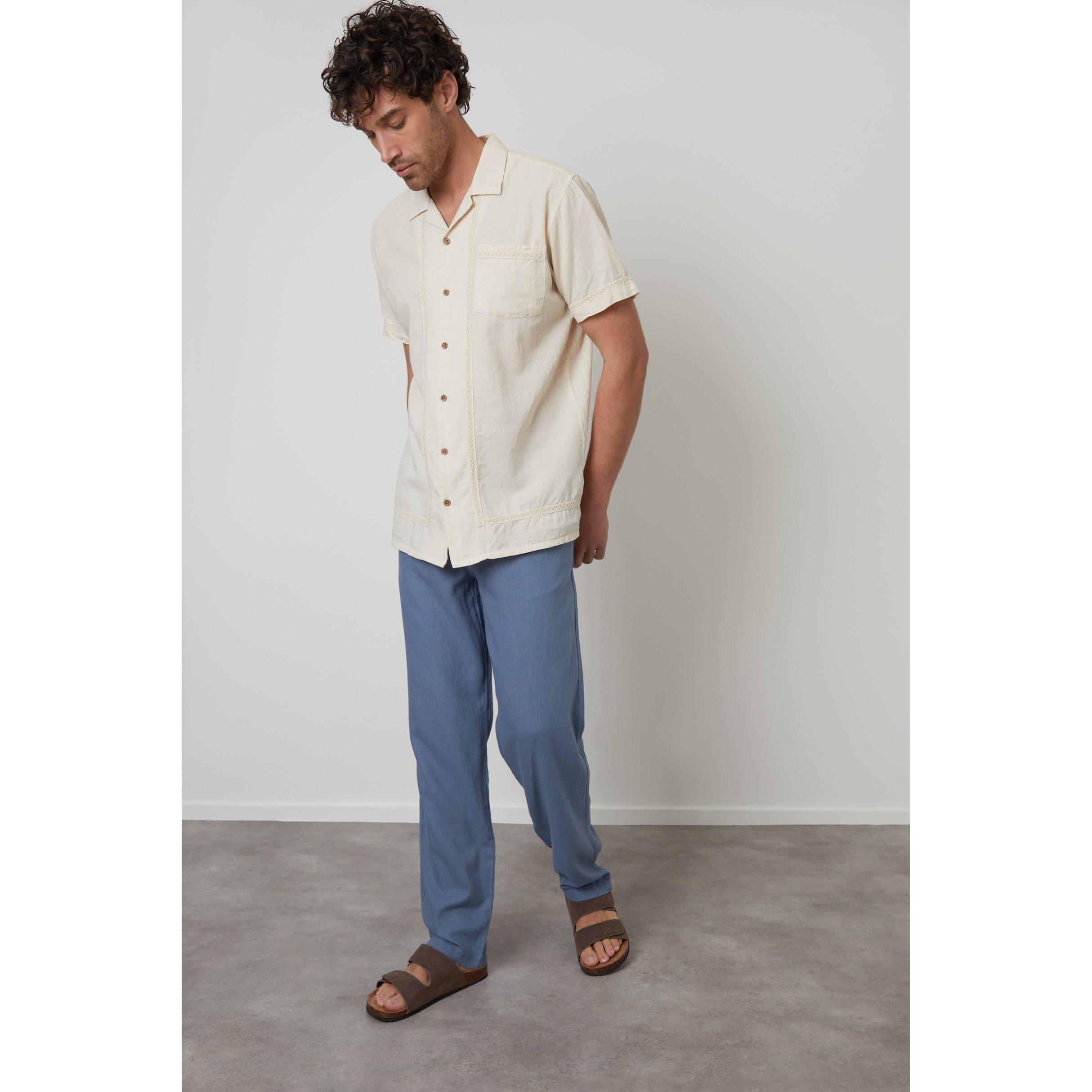  Natural - Threadbare - Men's Worden Short-Sleeve Bowling Shirt - 2