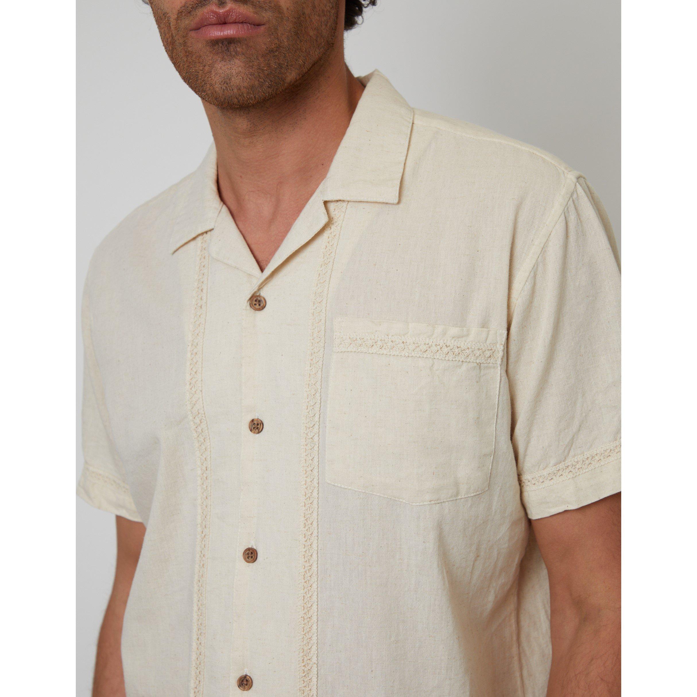  Natural - Threadbare - Men's Worden Short-Sleeve Bowling Shirt - 4
