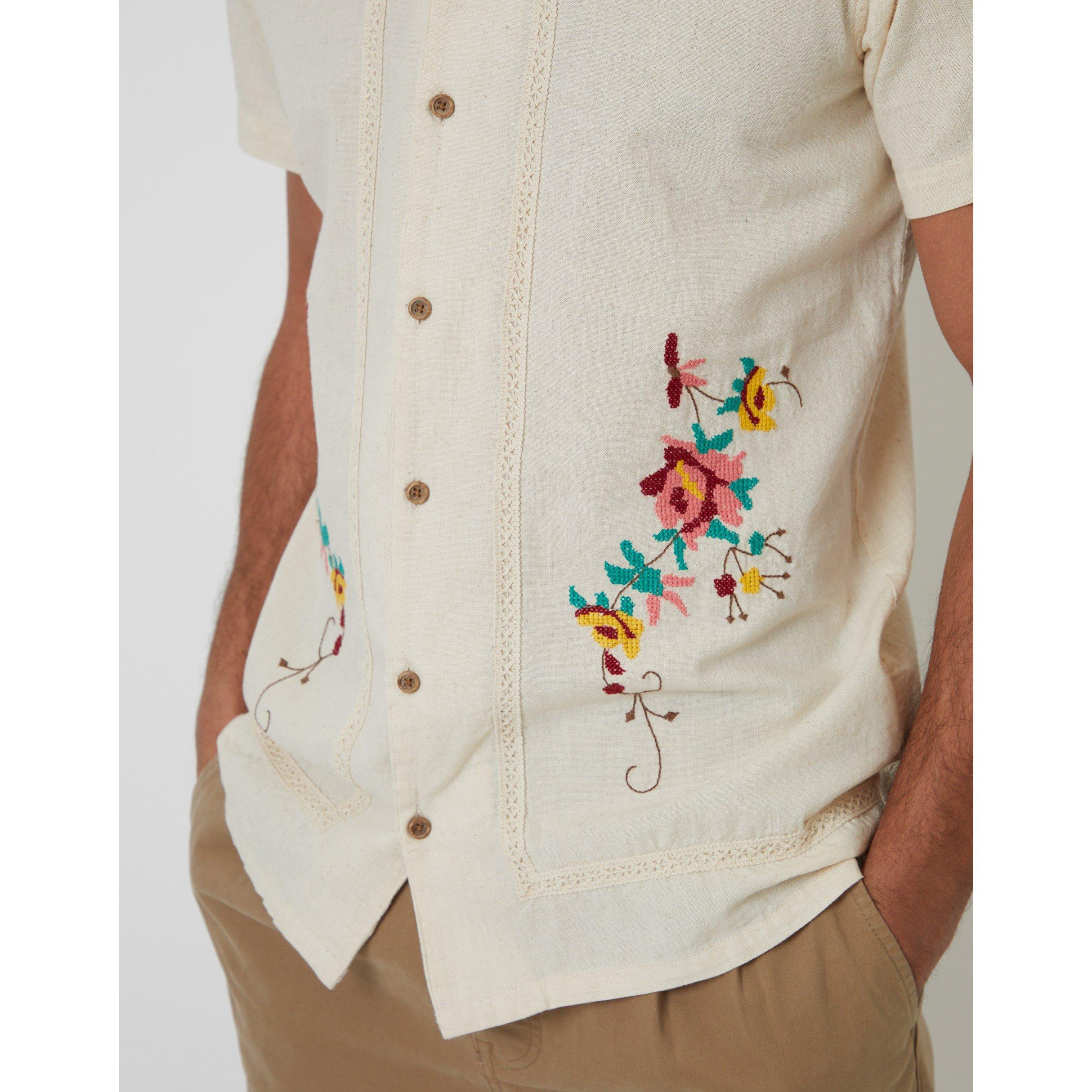 Natural - Threadbare - Short-Sleeve Bowling Shirt - 4