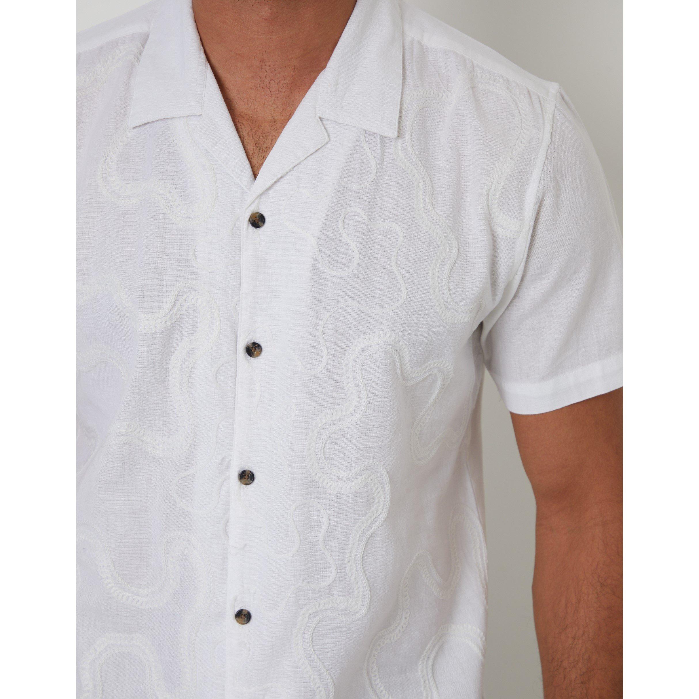 Hvid - Threadbare - Avalwood Short-Sleeve Bowling Shirt - 4