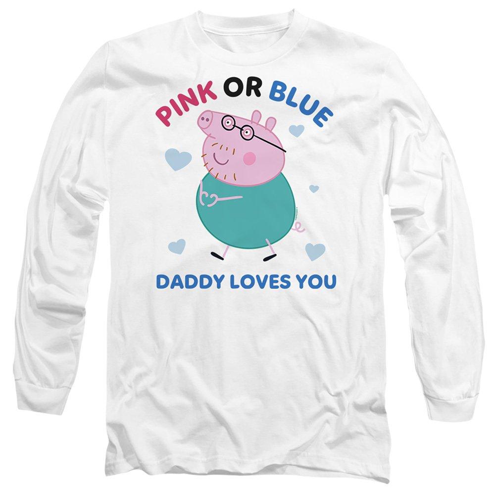 White - Hasbro - Peppa Pig Pink Or Blue Daddy Pig Loves You Long Sl - 1