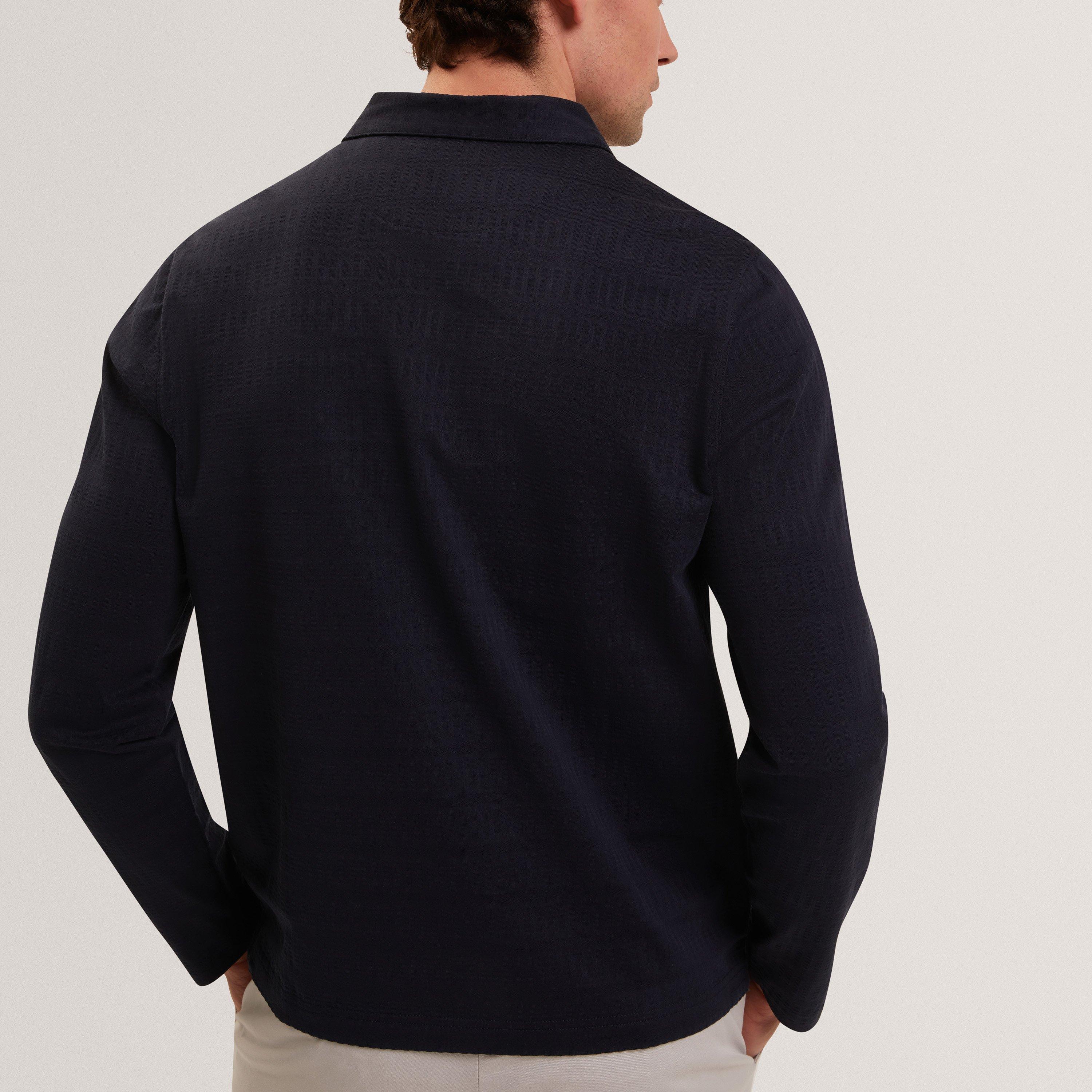 Navy - Ted Baker - Ted LS Text StrpHZip Sn62 - 3