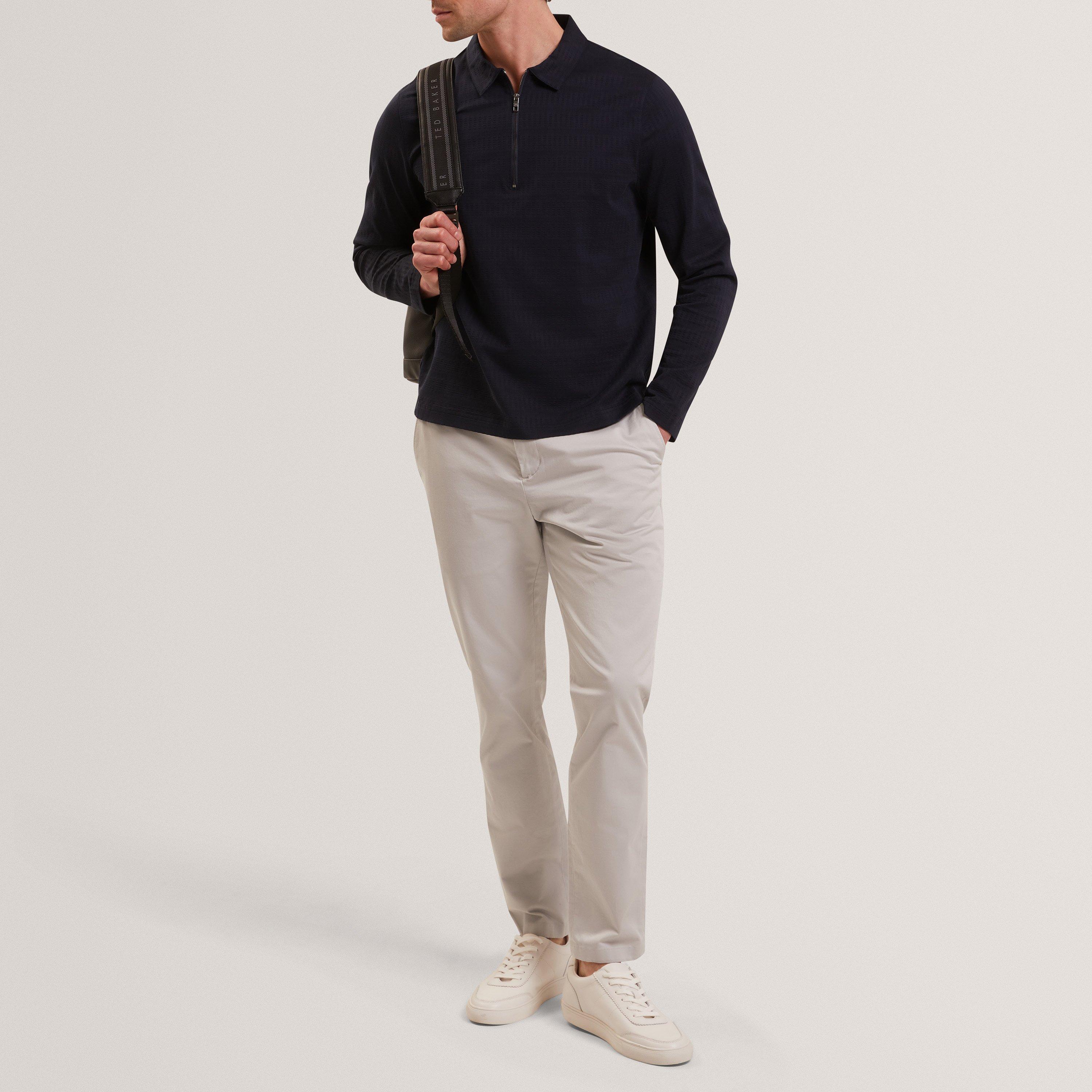 Navy - Ted Baker - Ted LS Text StrpHZip Sn62 - 5