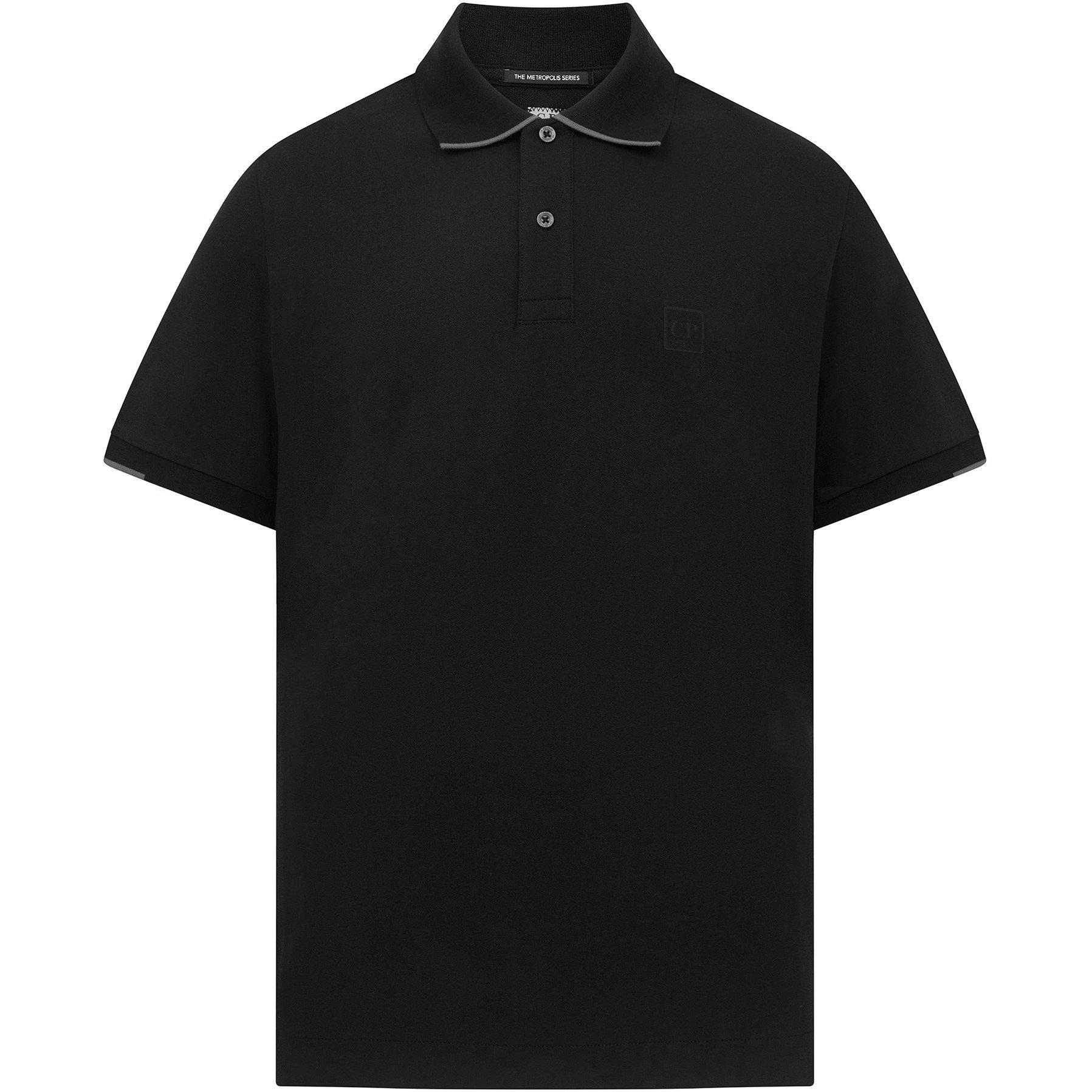 Black 999 - CP Company Metropolis - Men's Short Sleeve Polo Shirt - 7