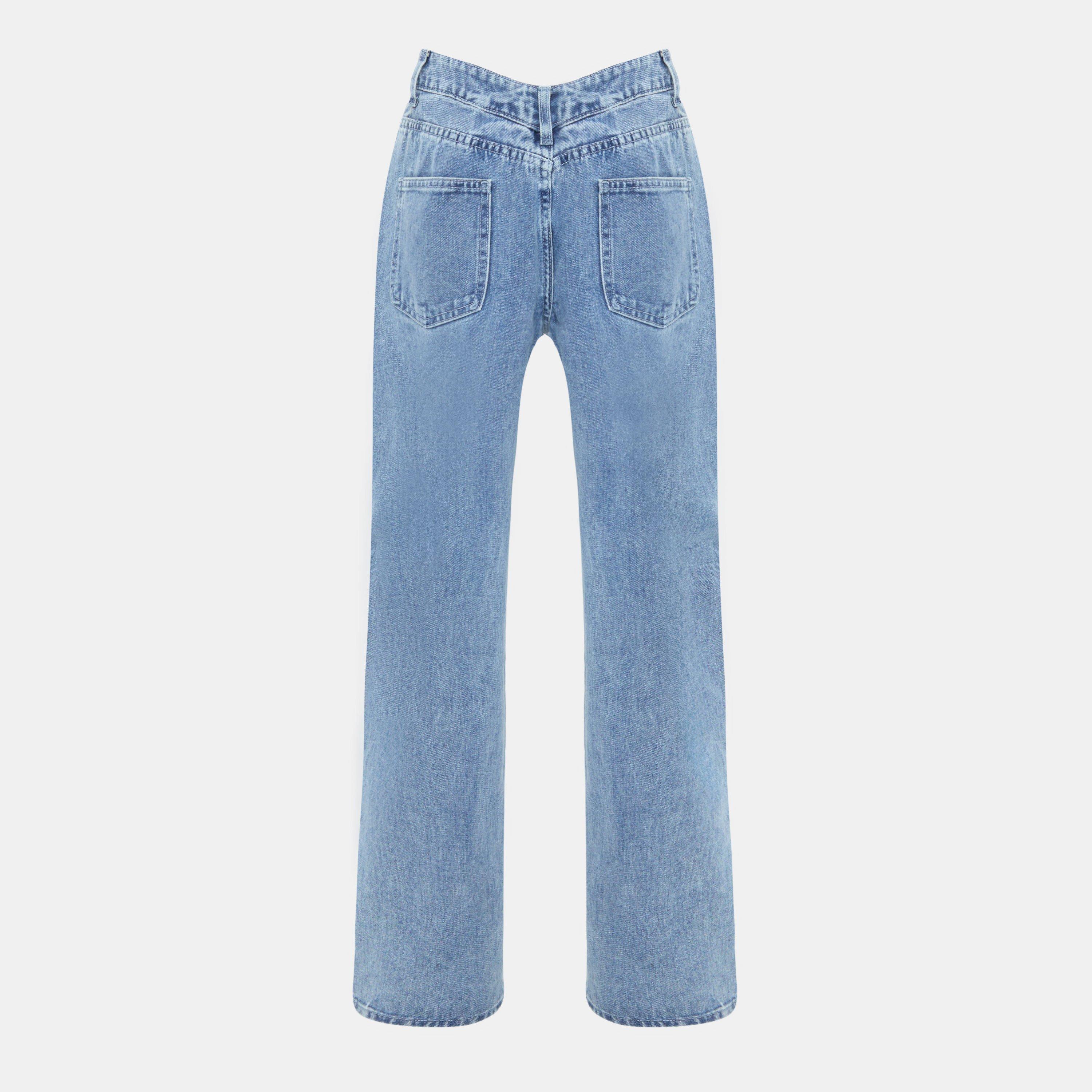 Mid Blue - I Saw It First - Dipped Waistband Boyfriend Jean - 2