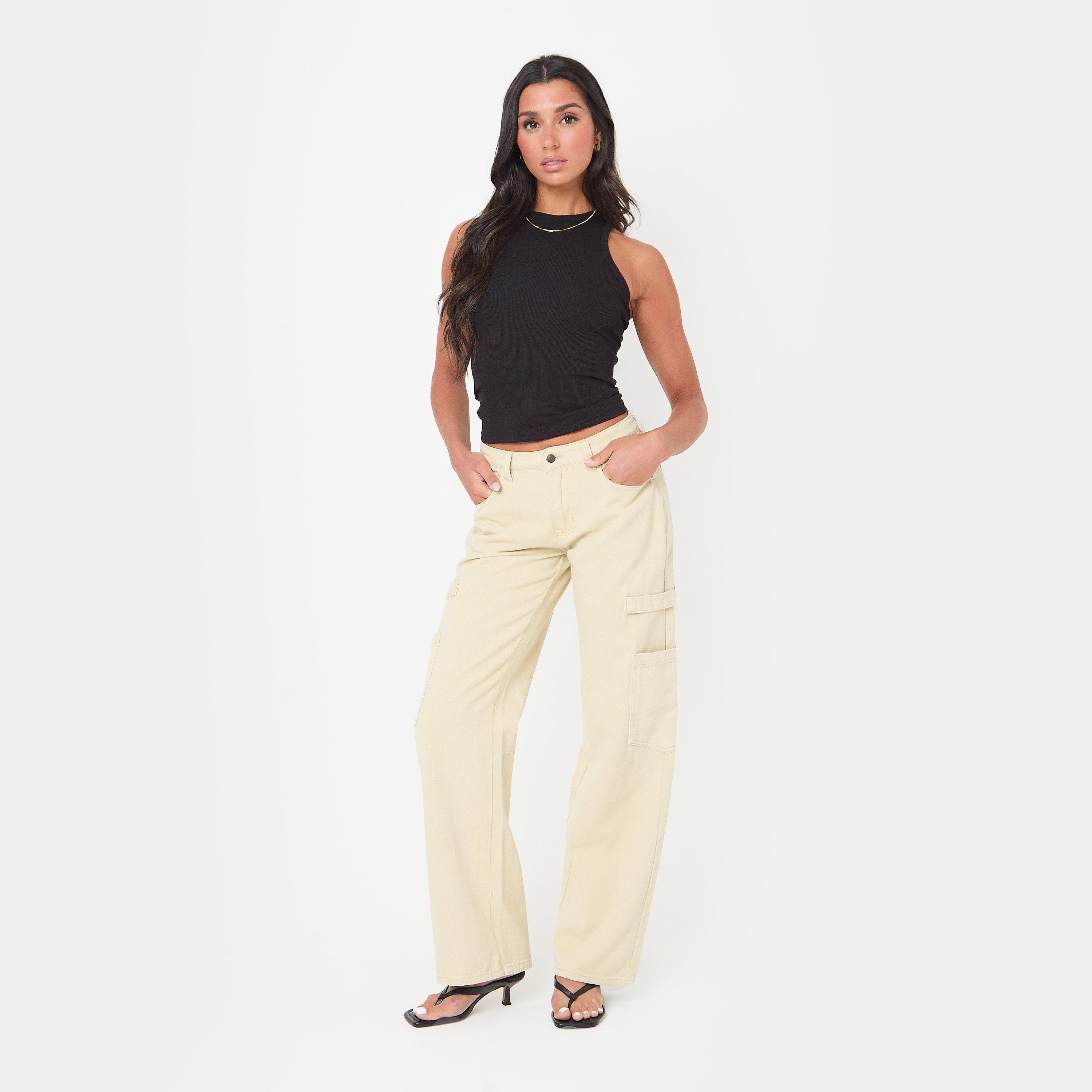 Pedra - I Saw It First - Low Rise Pocket Detail Wide Leg Jeans - 1