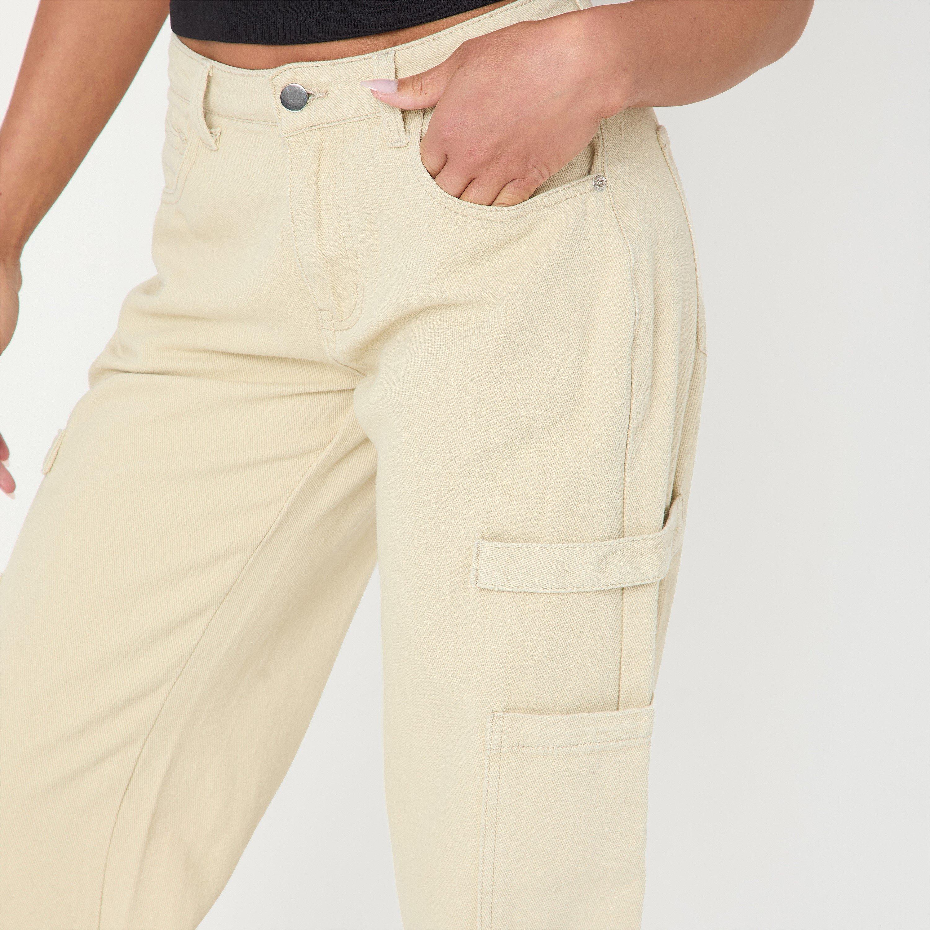 Stone - I Saw It First - Low Rise Pocket Detail Wide Leg Jeans - 6