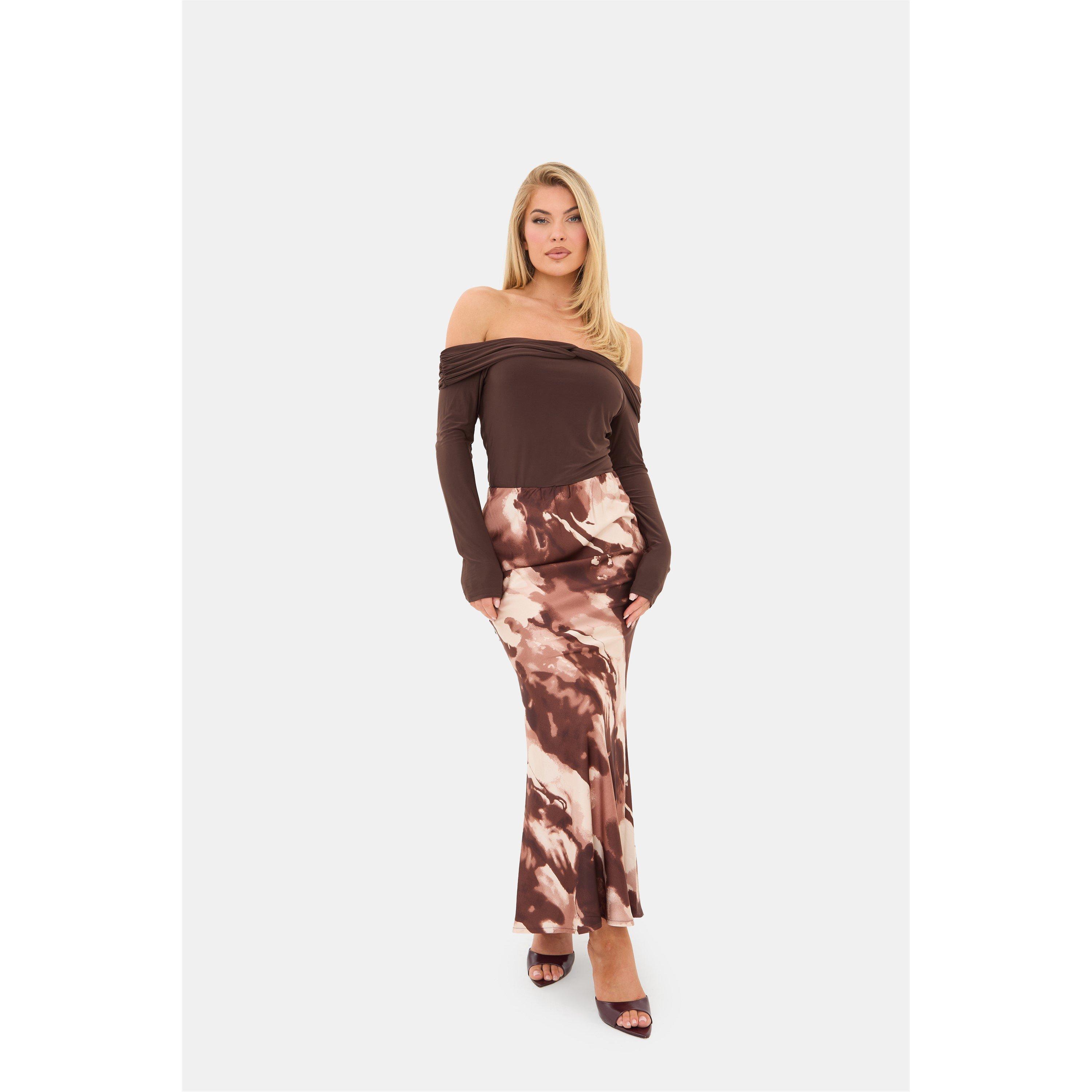 Brown - I Saw It First - Bardot Detail Long Sleeve Top - 4