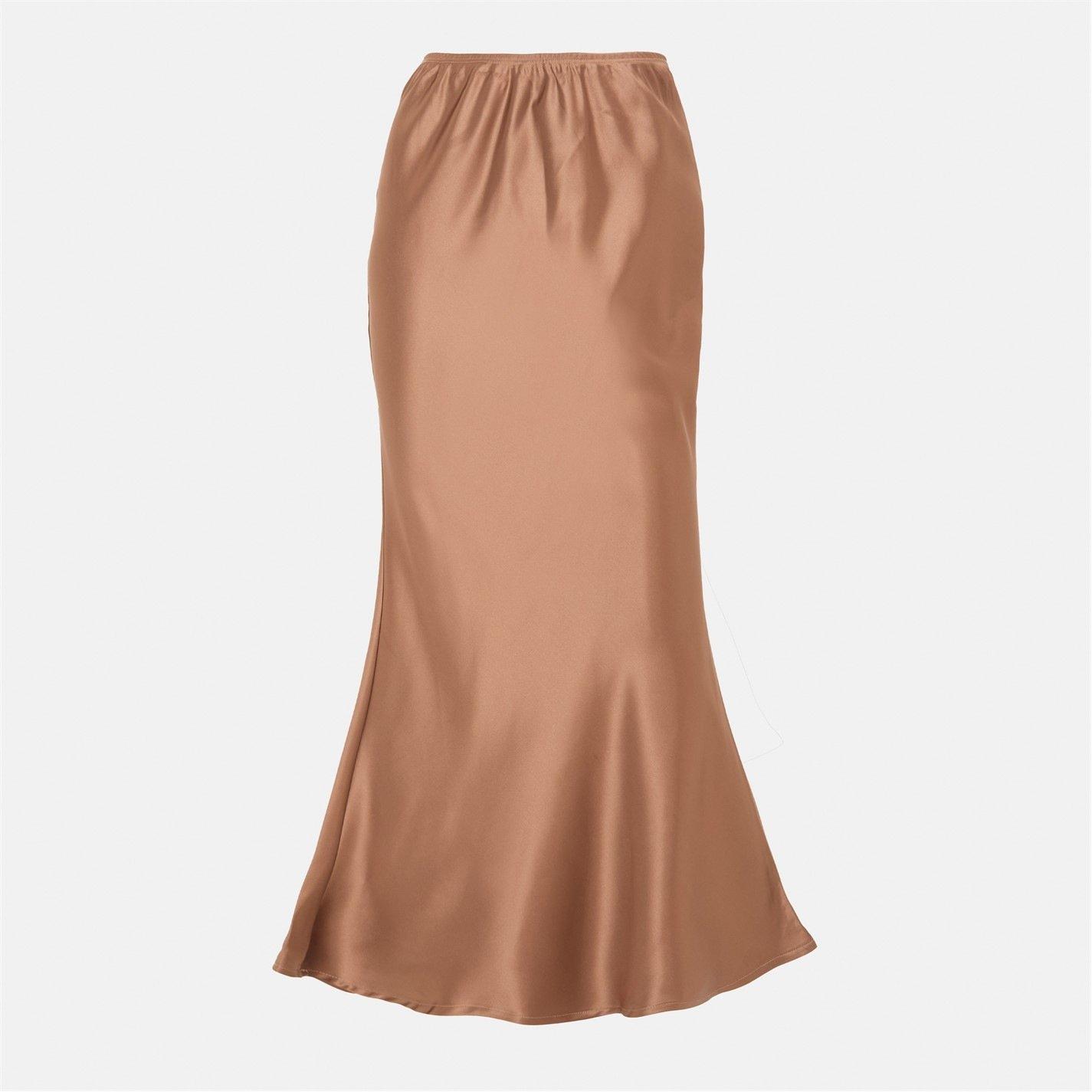 Smeđa - I Saw It First - Satin Bias Cut Maxi Skirt - 2