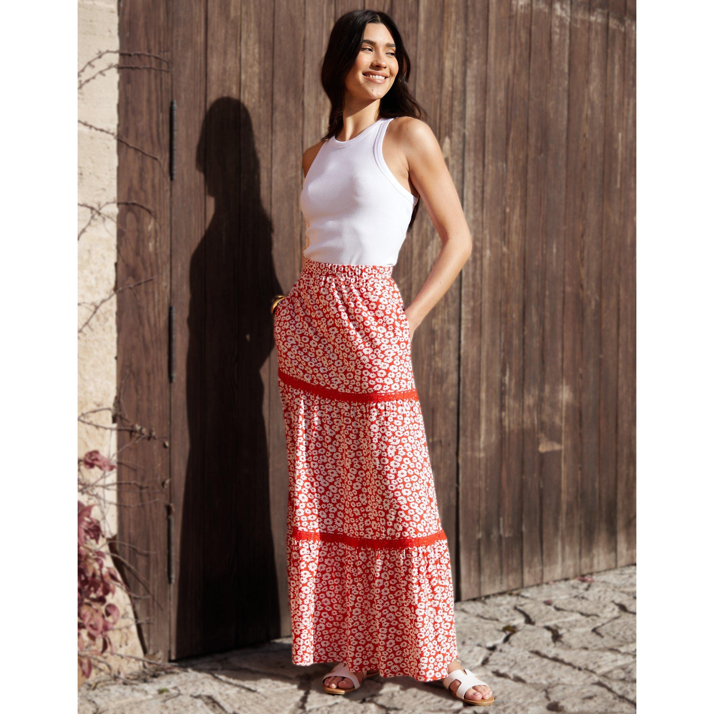 Red - Threadbare - Aubrie Maxi Skirt - 2