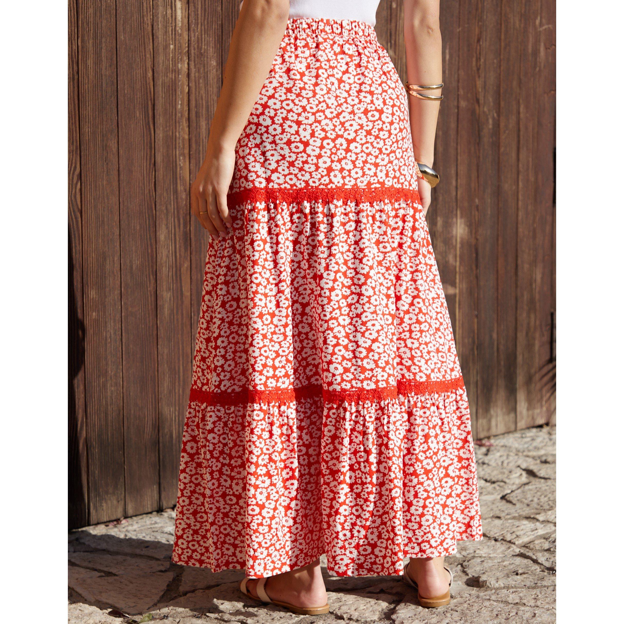 Red - Threadbare - Aubrie Maxi Skirt - 3