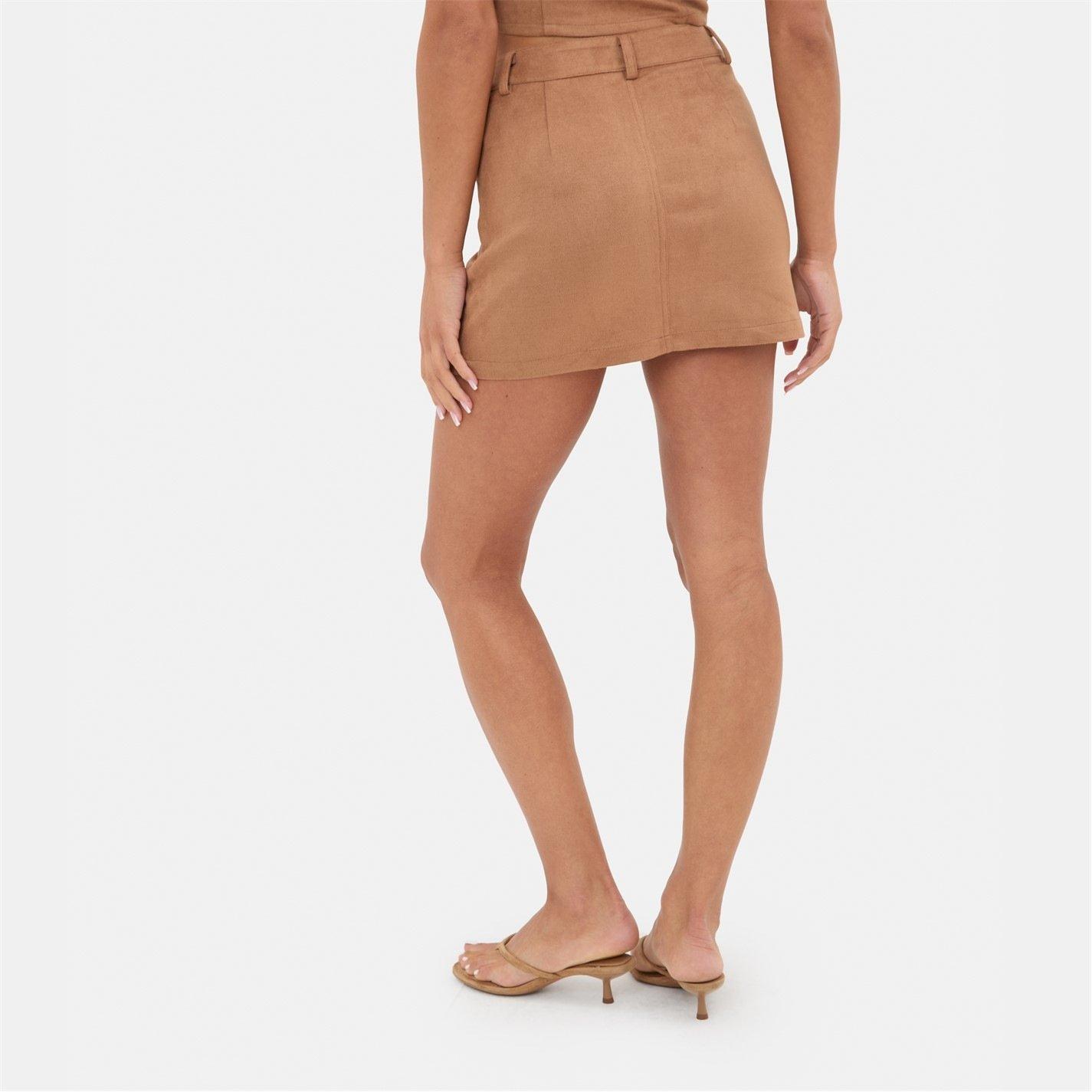 Marrone - I Saw It First - Suede Mini Skirt - 3