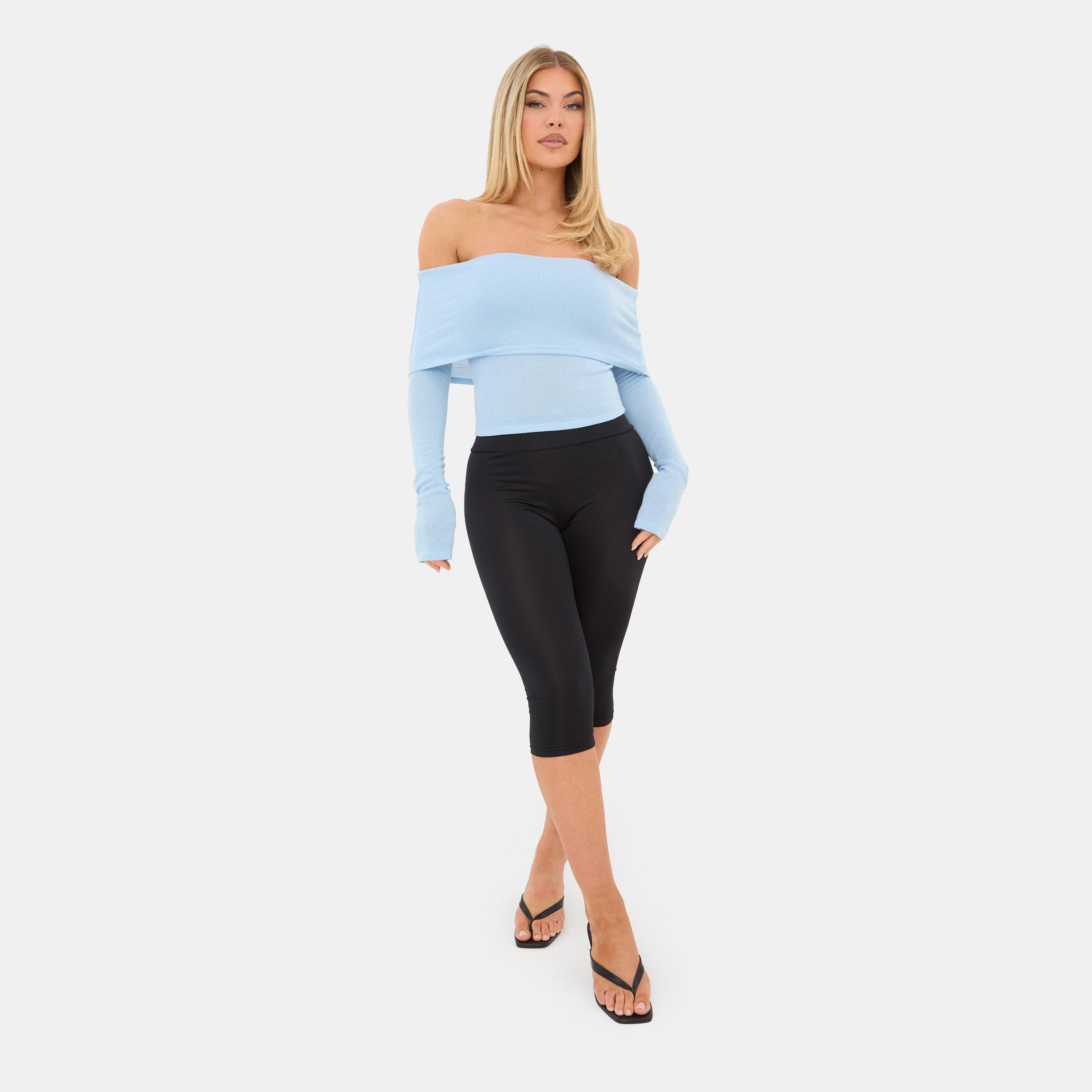Blue - I Saw It First - Jersey Long Sleeve Bardot Top - 4