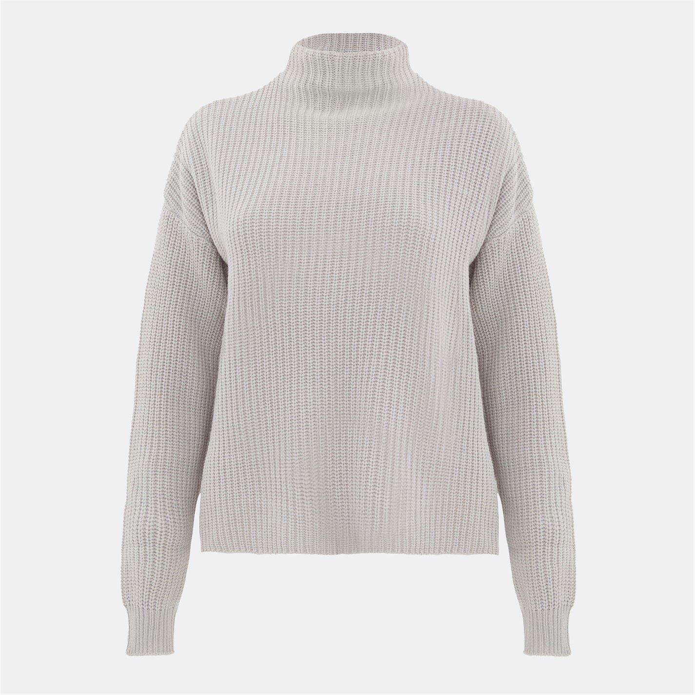 Grey - I Saw It First - High Neck Knit Jumper - 2