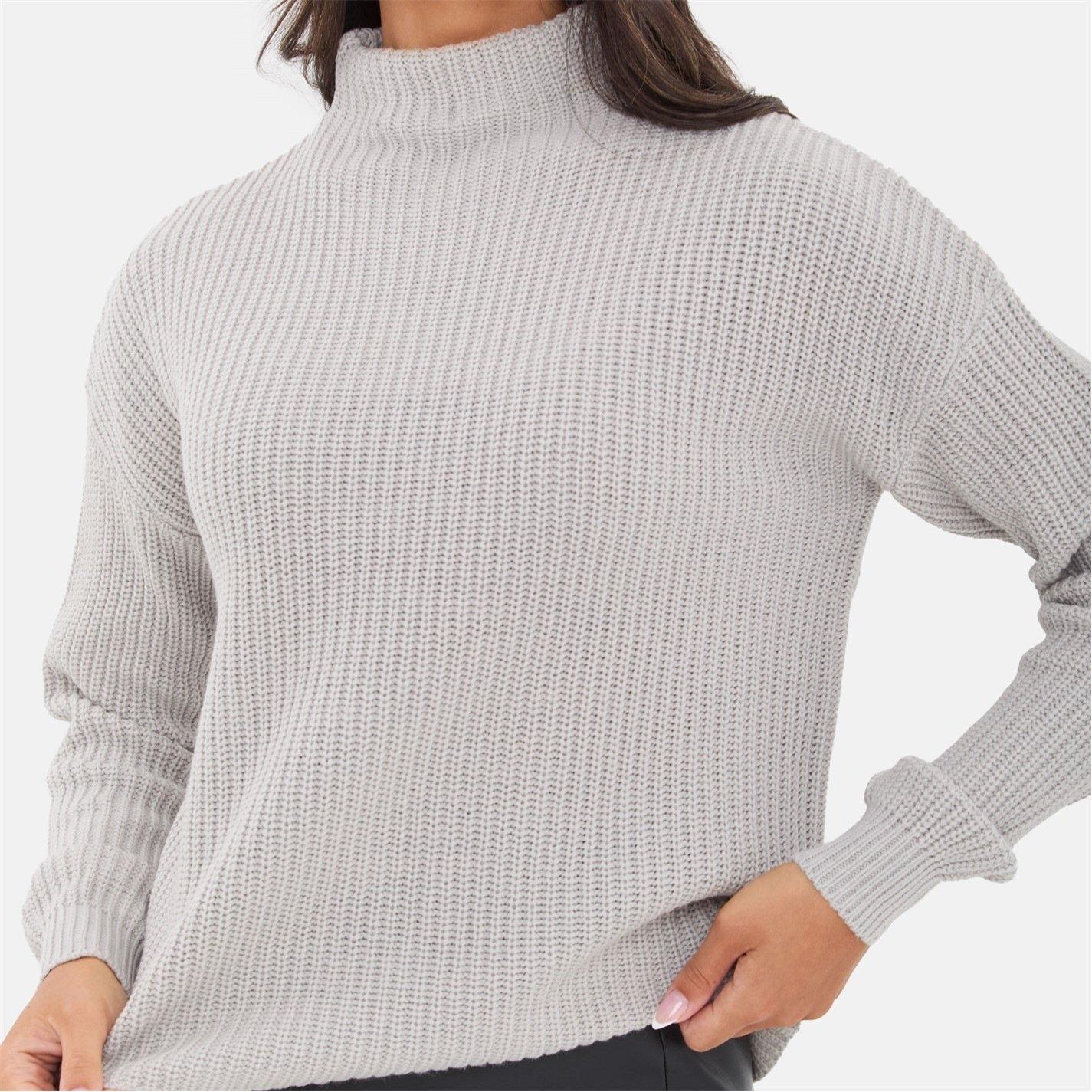 Grey - I Saw It First - High Neck Knit Jumper - 6