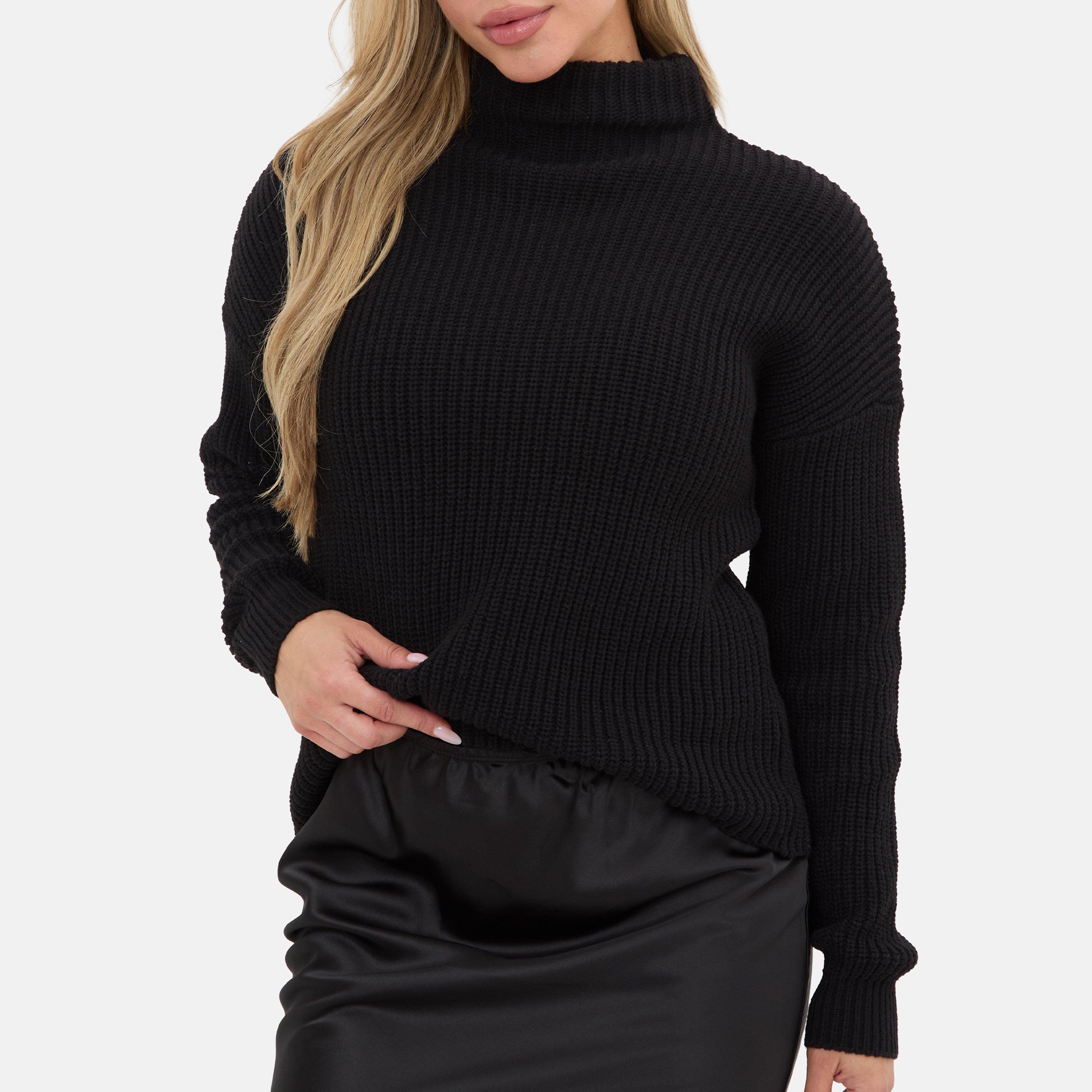 Black - I Saw It First - High Neck Knit Jumper - 1