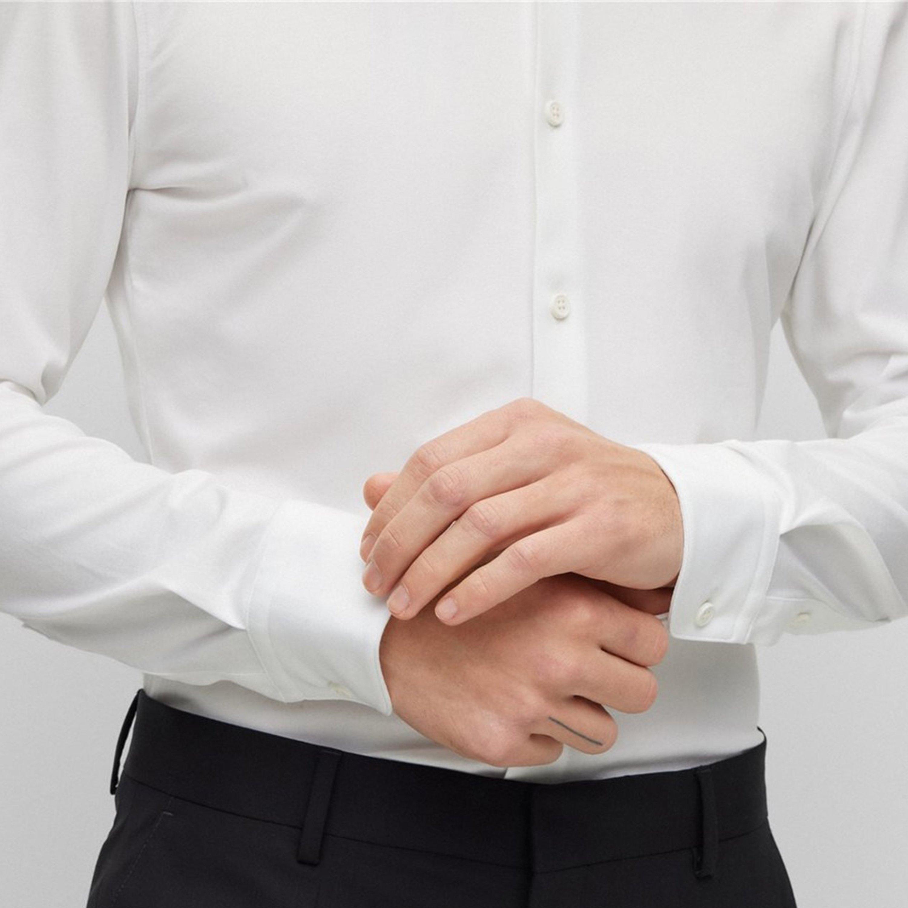 White - Boss - Hank Kent Slim Fit Shirt - 5