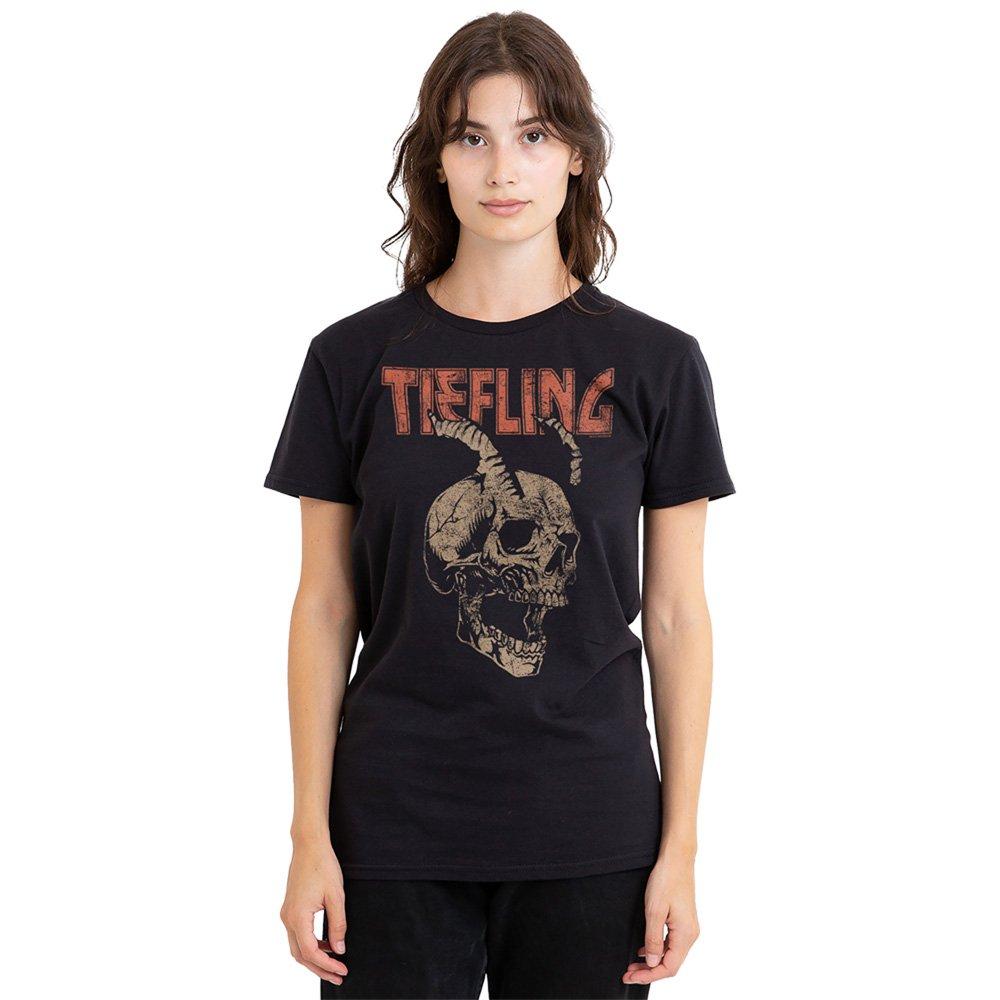 Black - Hasbro - Dungeons Dragons Tiefling Horn Skull Womens T-Shir - 1
