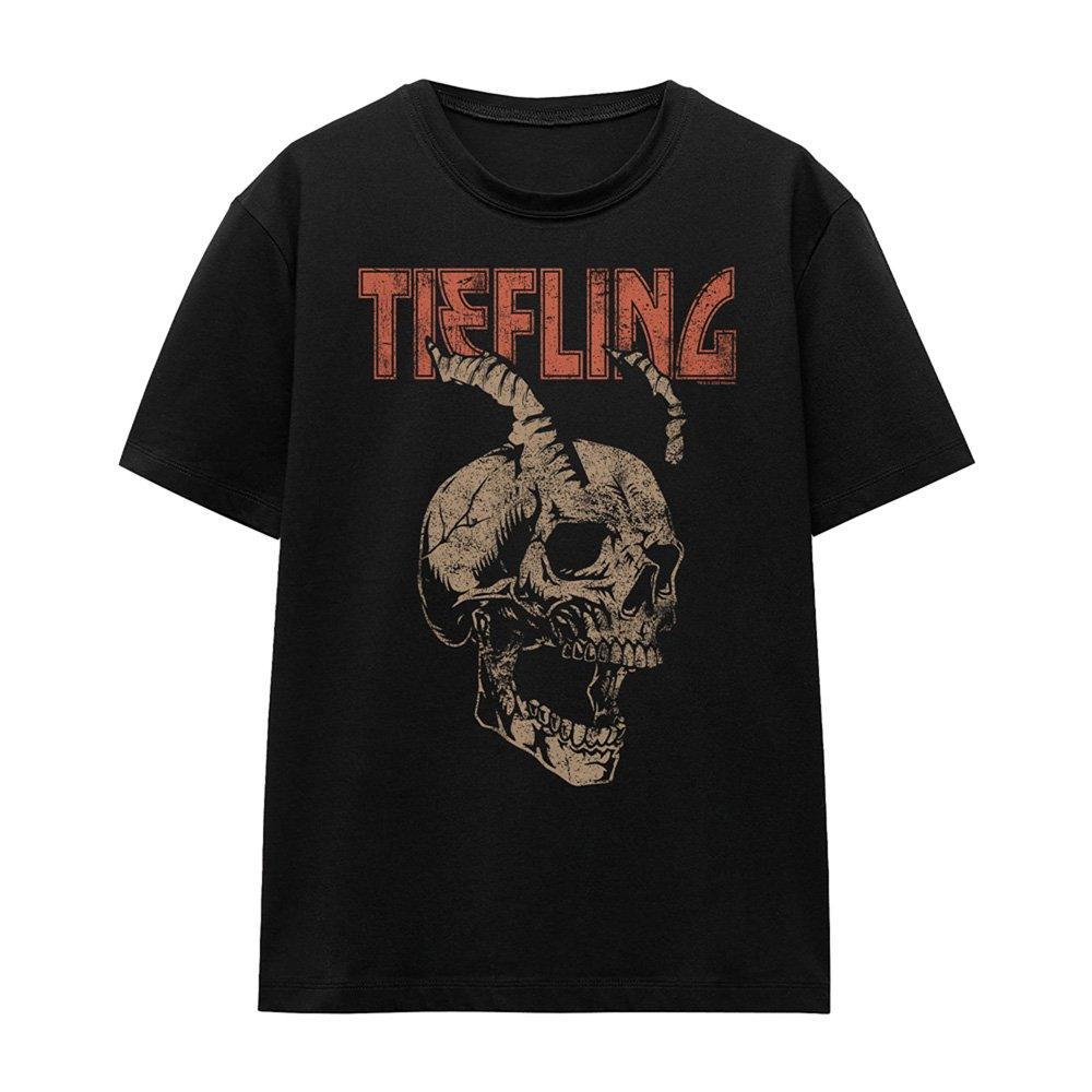 Black - Hasbro - Dungeons Dragons Tiefling Horn Skull Womens T-Shir - 4