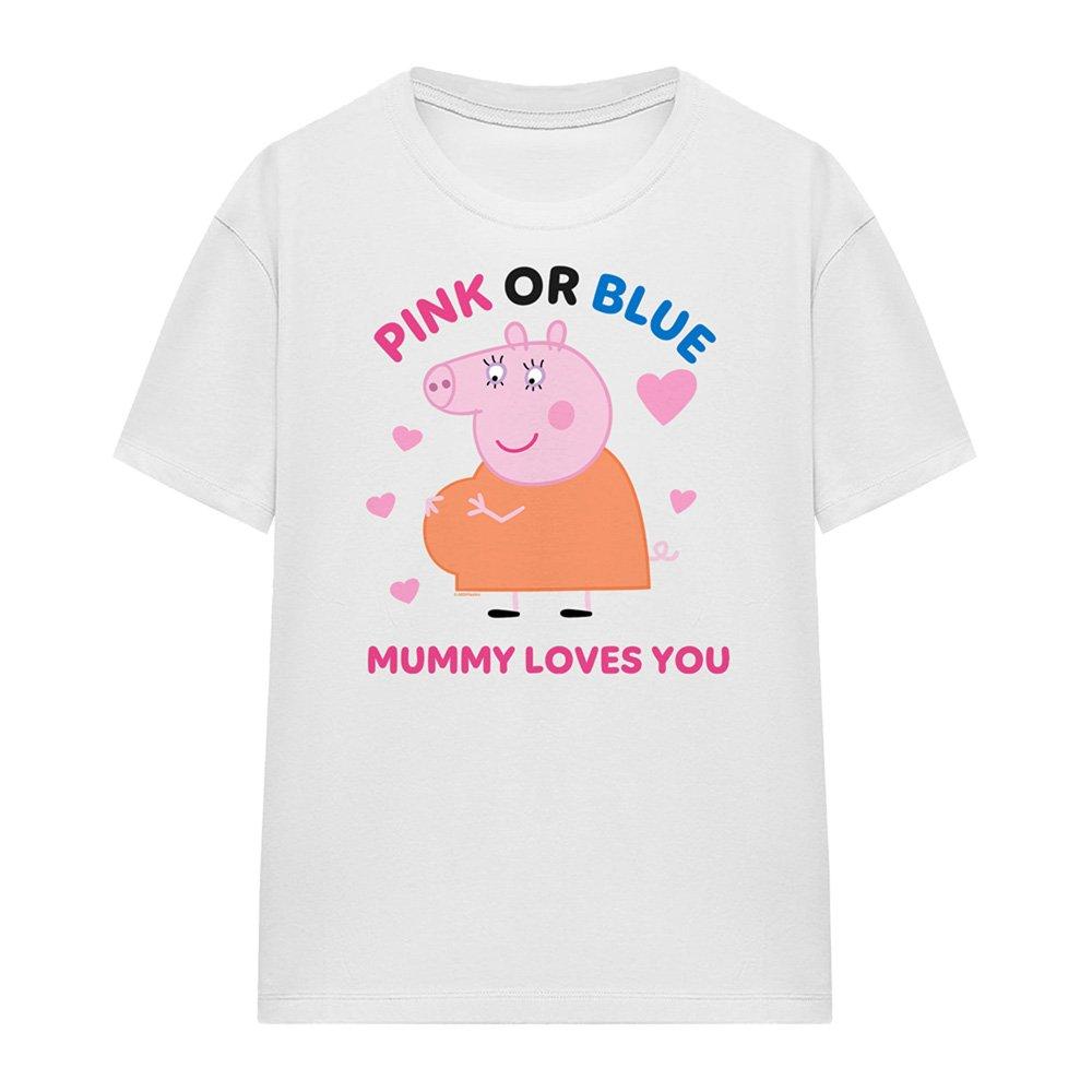 White - Hasbro - Peppa Pig Pink Or Blue Mummy Pig Loves You T Shirt - 4