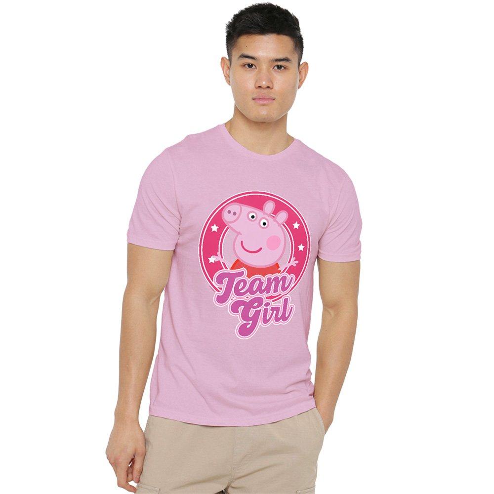 Pink - Hasbro - Peppa Pig Team Girl Badge T Shirt Light Pink - 1