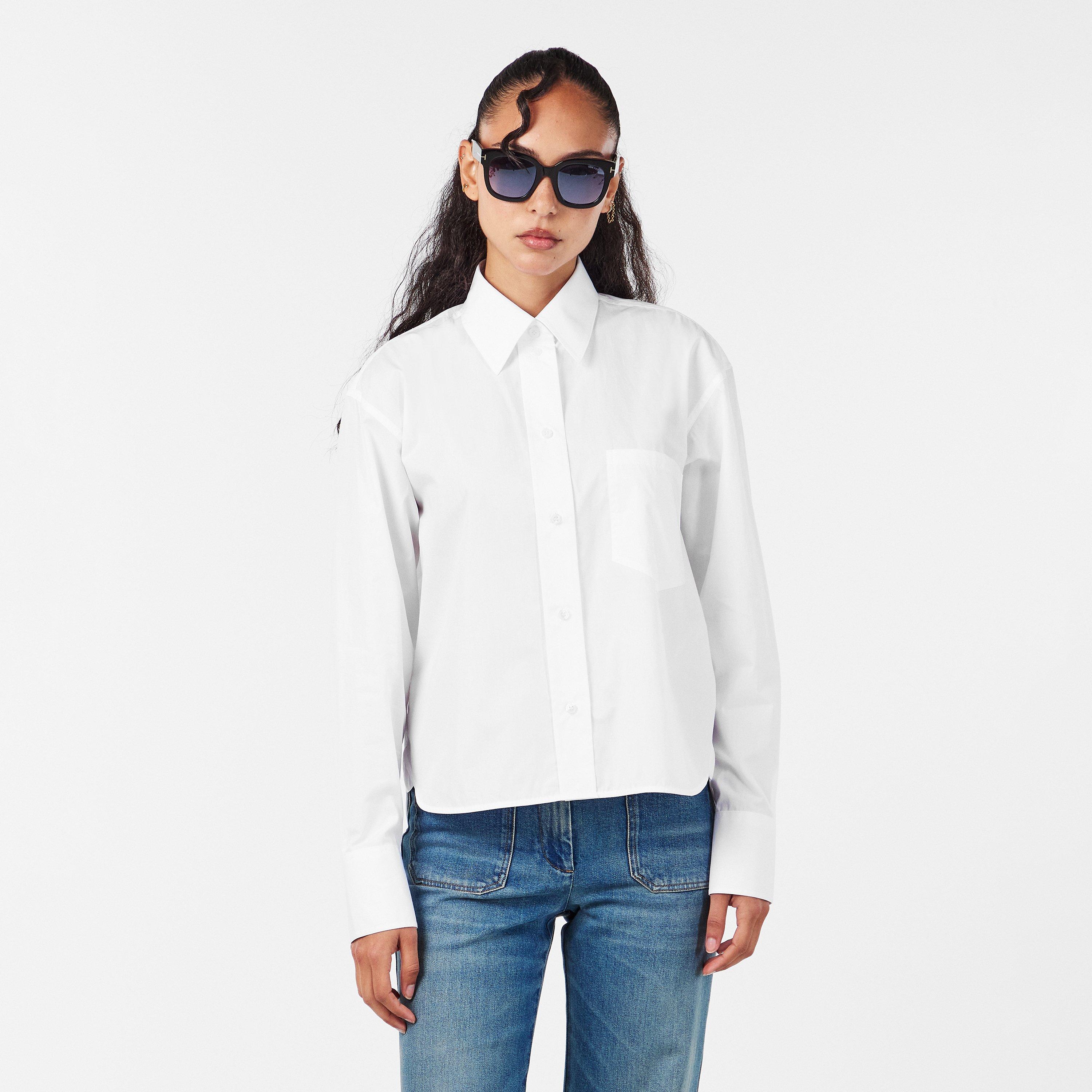 White - Victoria Beckham - Women's Plain Long-Sleeve Shirt - 3