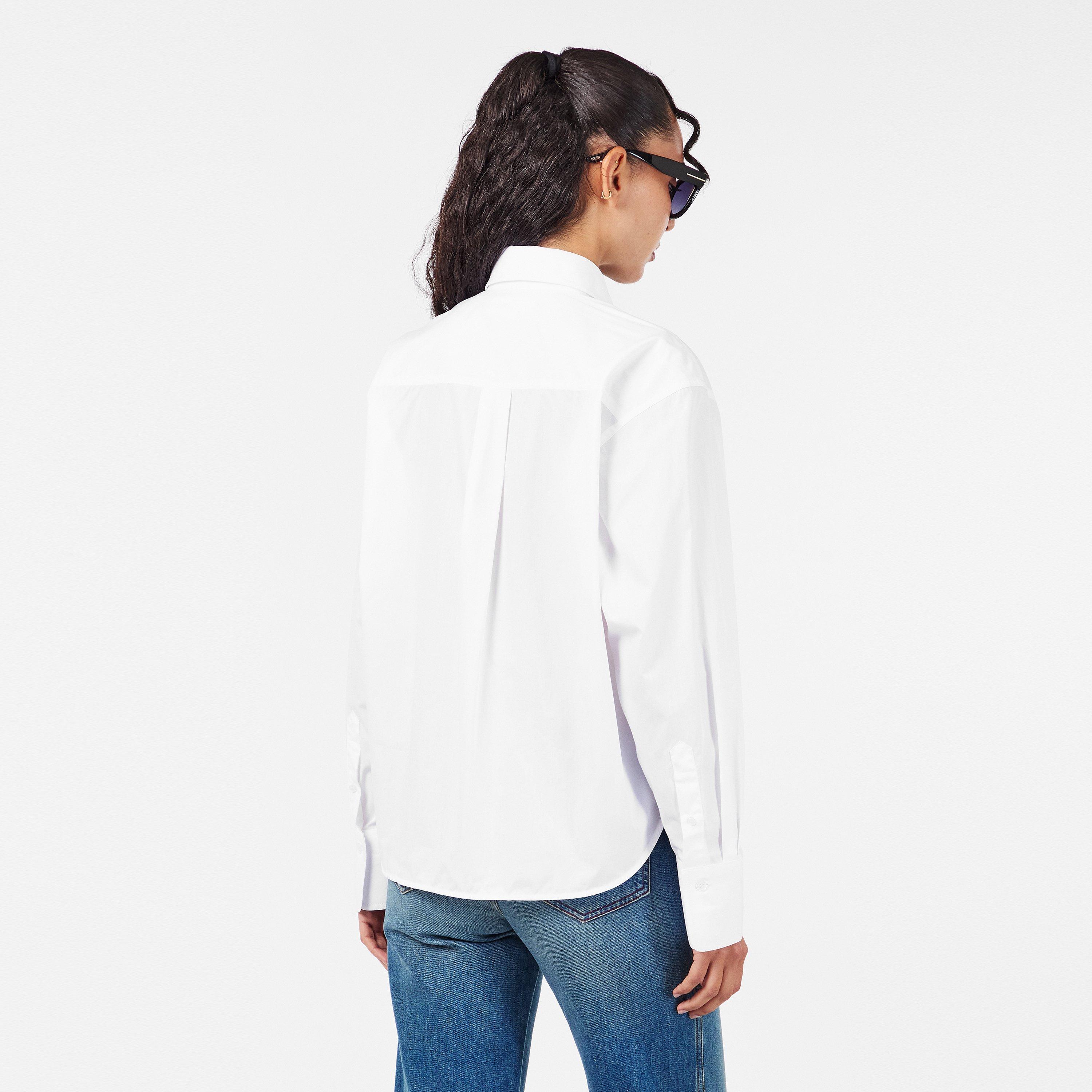 White - Victoria Beckham - Women's Plain Long-Sleeve Shirt - 4