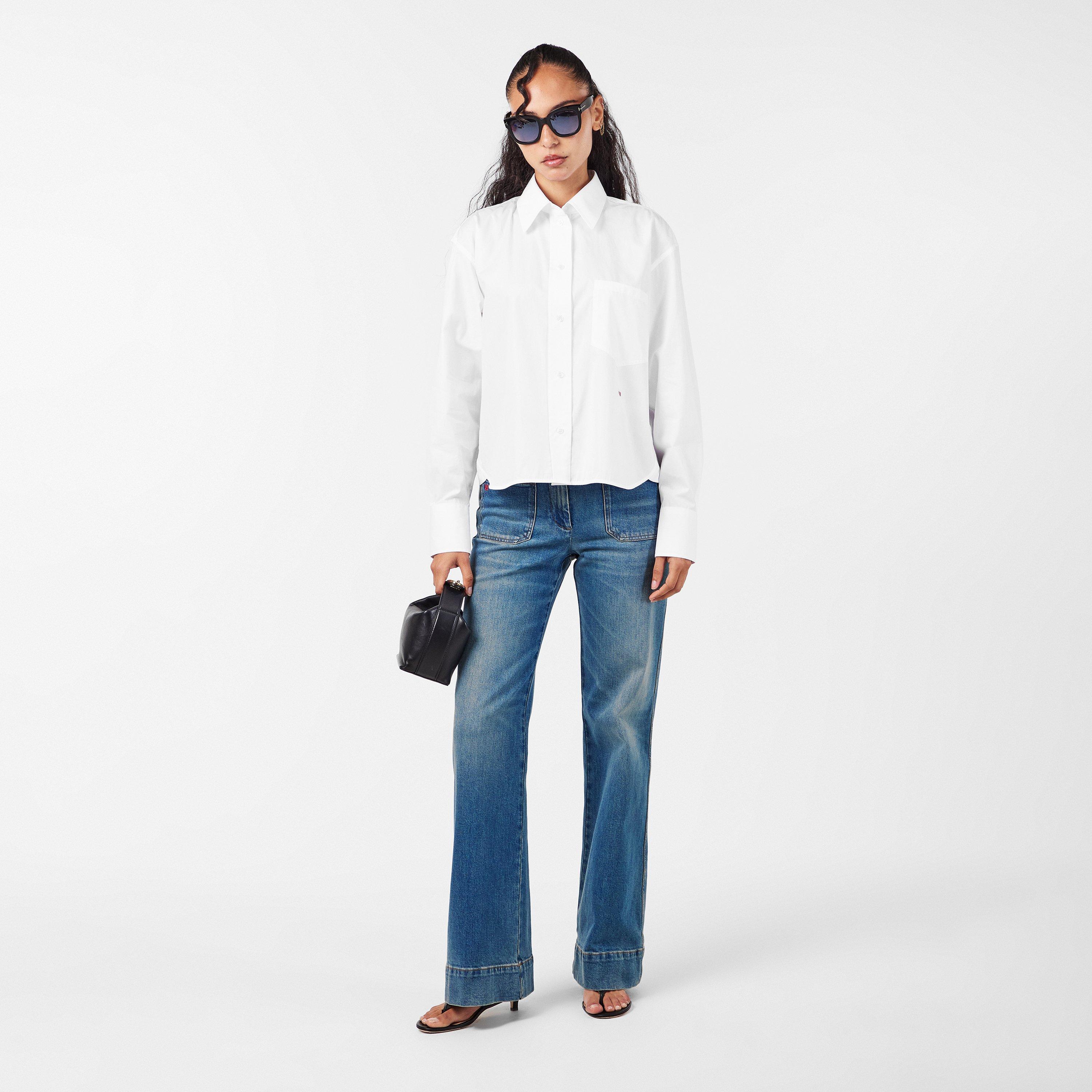 White - Victoria Beckham - Women's Plain Long-Sleeve Shirt - 6