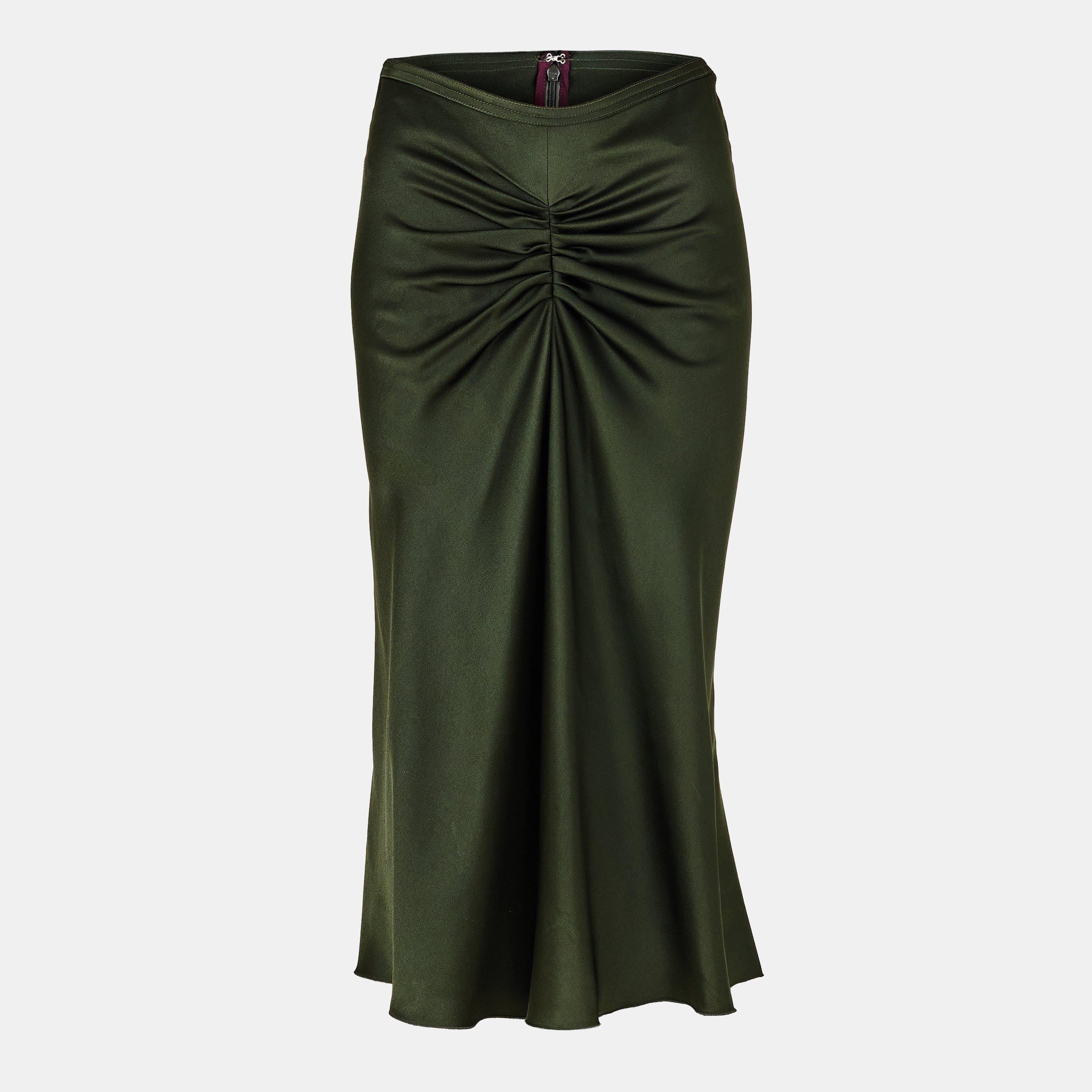 Dark Olive - Victoria Beckham - Women's Tailored Midi Skirt - 1