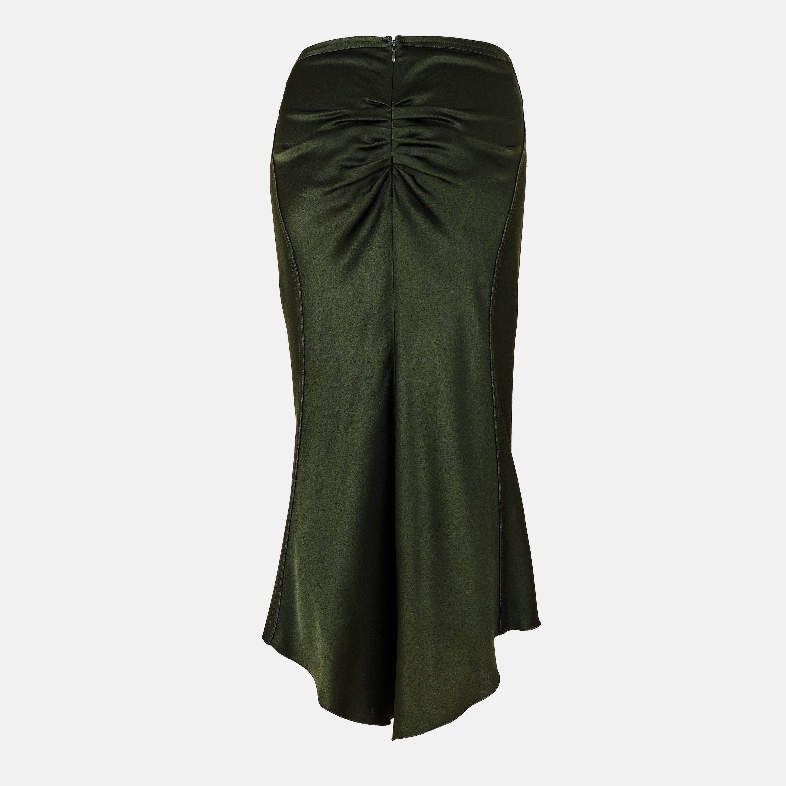 Dark Olive - Victoria Beckham - Women's Midi Skirt - 2