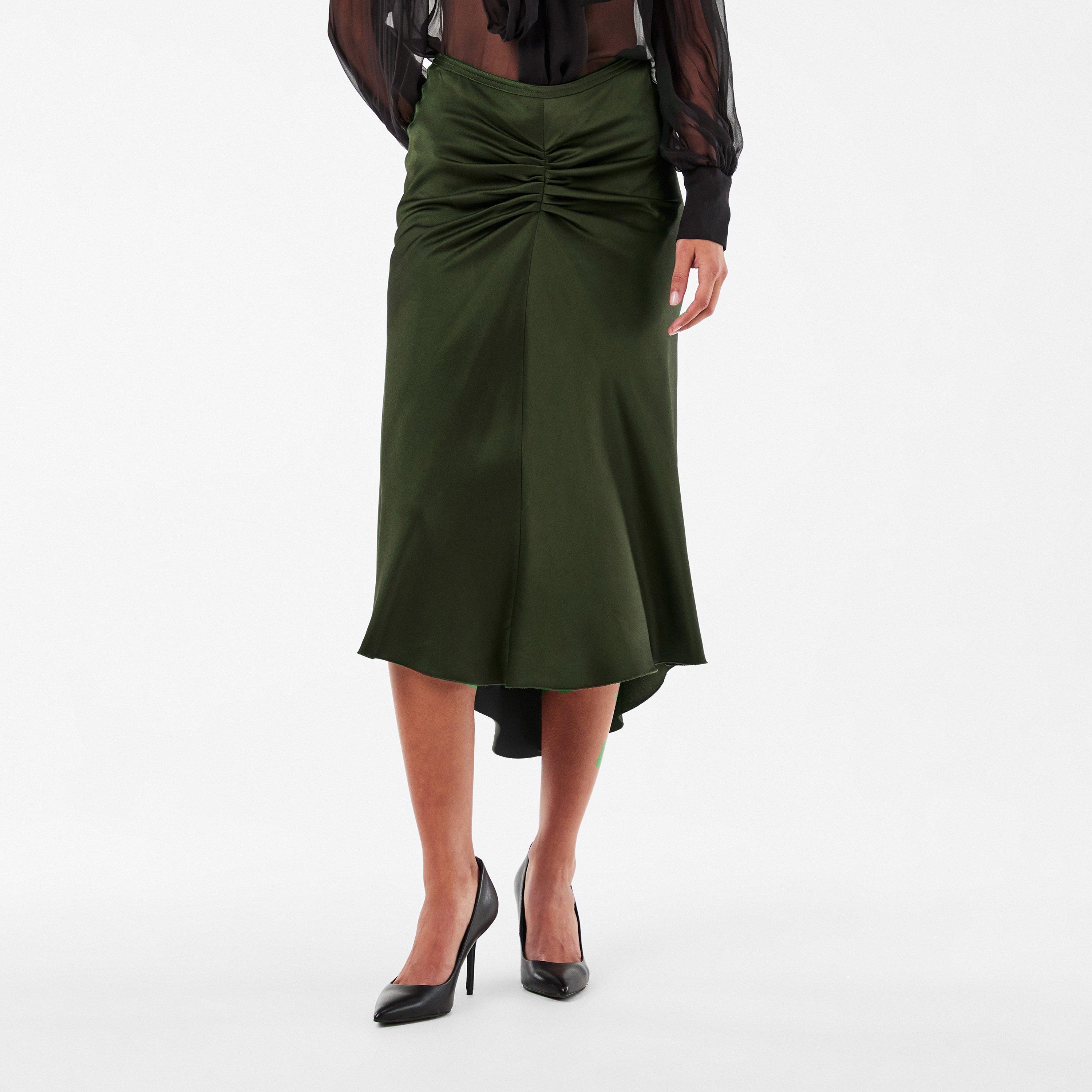 Dark Olive - Victoria Beckham - Women's Midi Skirt - 3